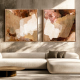 "Bay of Fires I" & "Bay of Fires II (Earth No. 5 & 12)" Square Set of 2 on Canvas