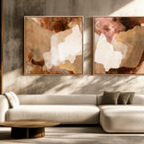 "Bay of Fires I" & "Bay of Fires II (Earth No. 5 & 12)" Square Set of 2 on Canvas