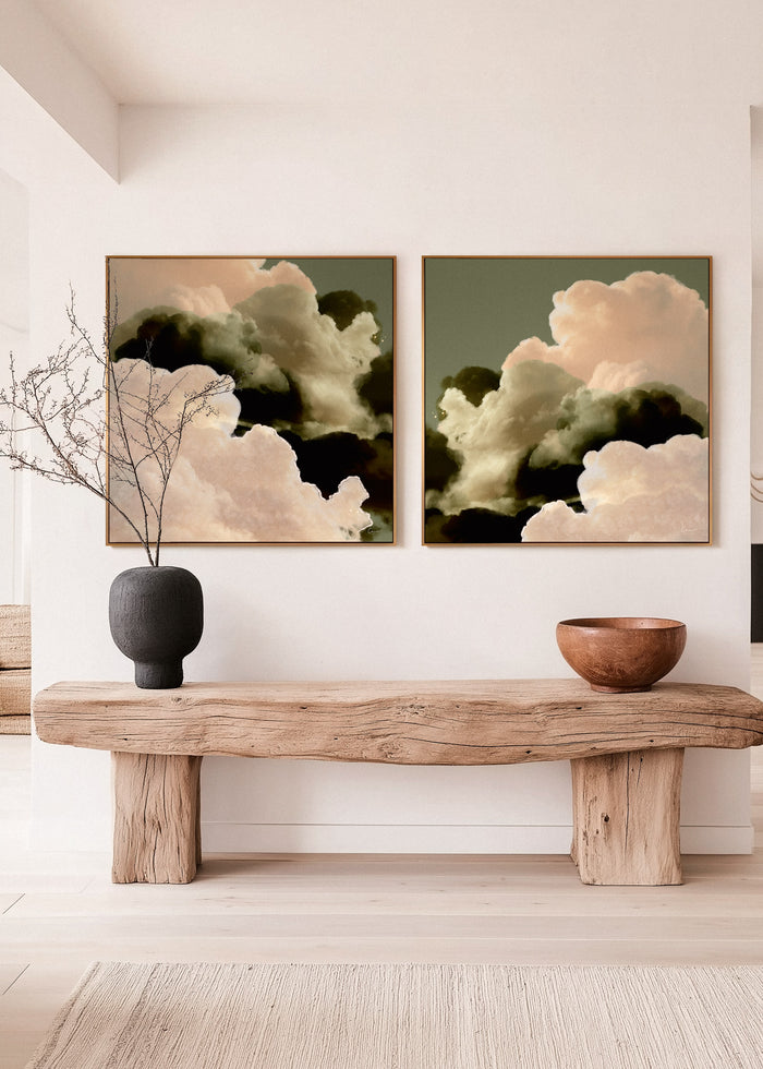 "Hyades" & Square I & II on Canvas - Set of 2