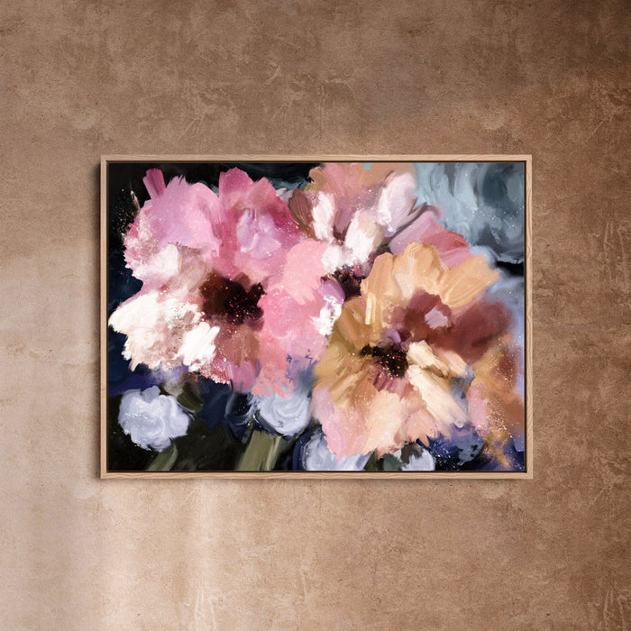 "Bora Bora" on Canvas - Landscape Canvas Wall Art Corinne Melanie Professionally Framed - Oak S: 32x24in / 80x60cm