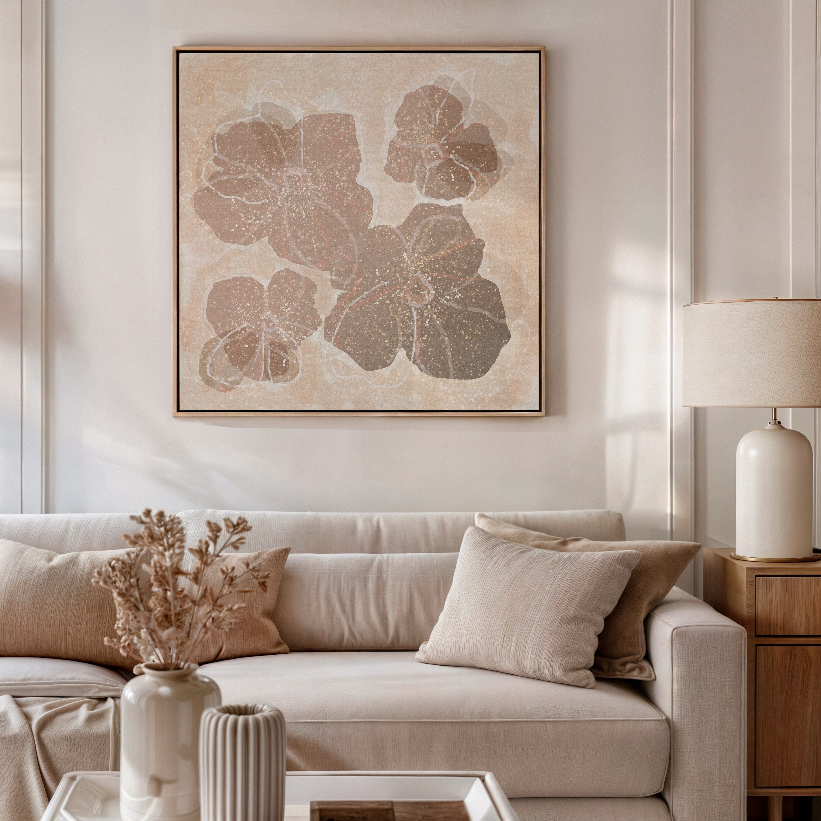 "Desert Sun Bloom" on Canvas - Square Canvas Wall Art Corinne Melanie