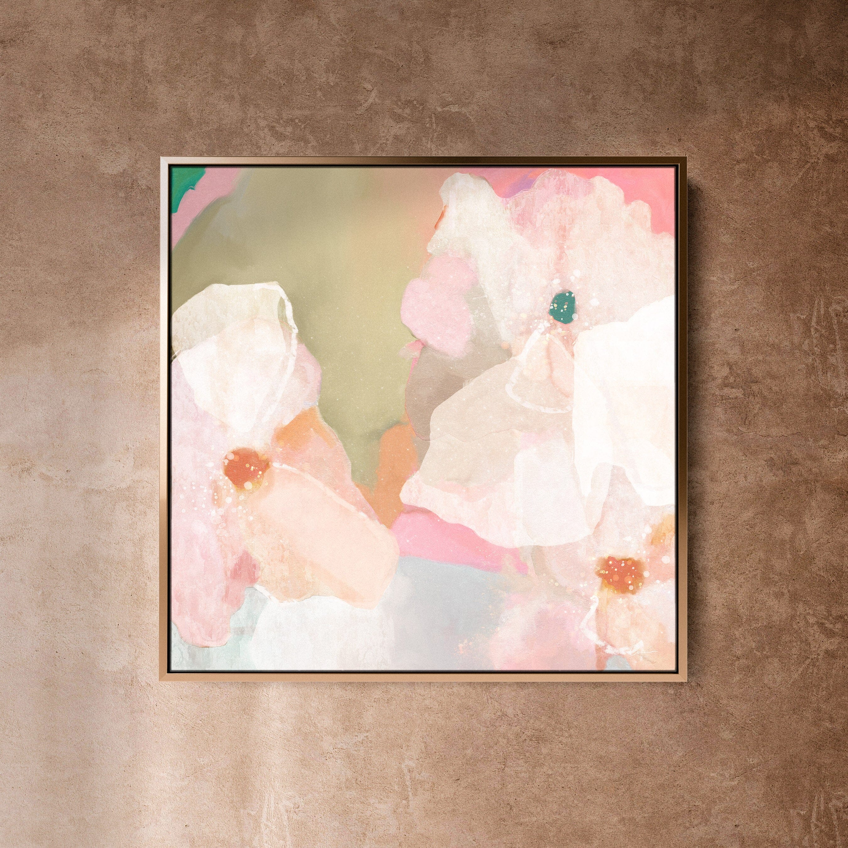 "Fiji No. 3" on Canvas - Square Canvas Wall Art Corinne Melanie Professionally Framed - Gold XS: 20x20in / 50x50cm