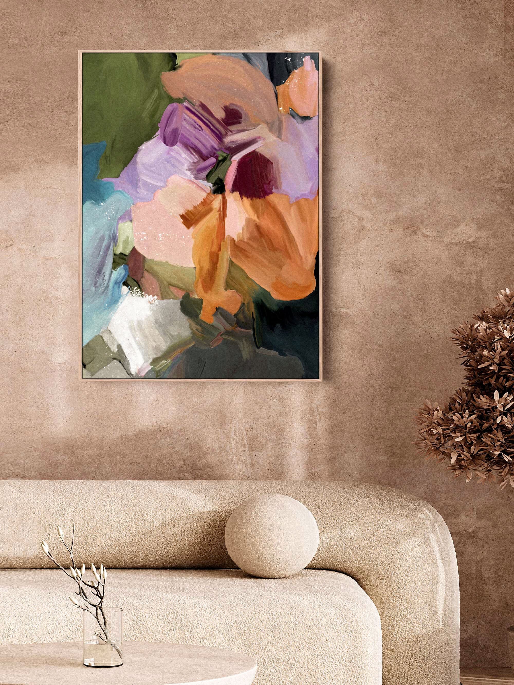 "Mons Vita II" Portrait on Canvas Canvas Wall Art Corinne Melanie Professionally Framed - Oak 20x30in / 50x75cm