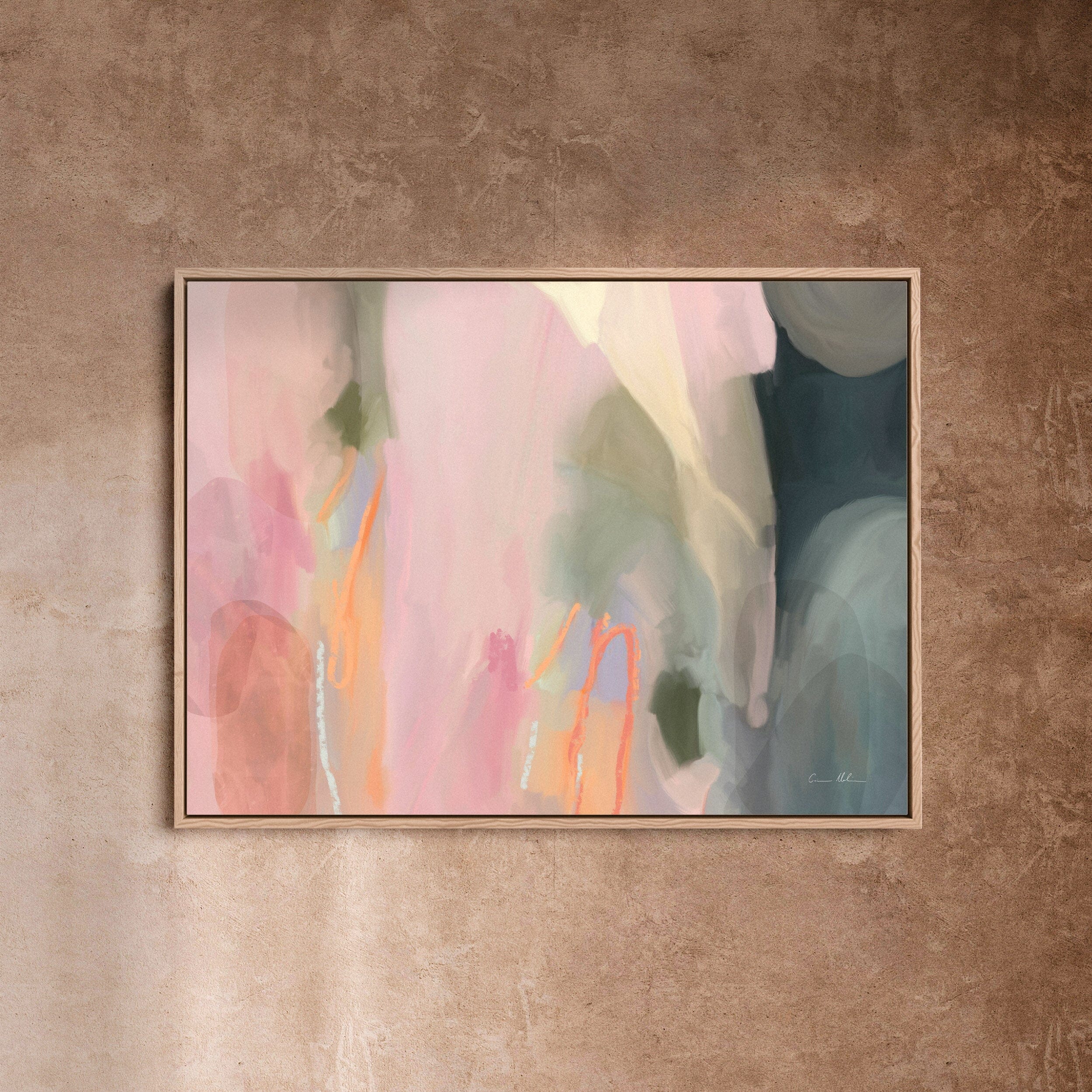 "Munich" on Canvas - Landscape Canvas Wall Art Corinne Melanie Professionally Framed - Oak S: 32x24in / 80x60cm