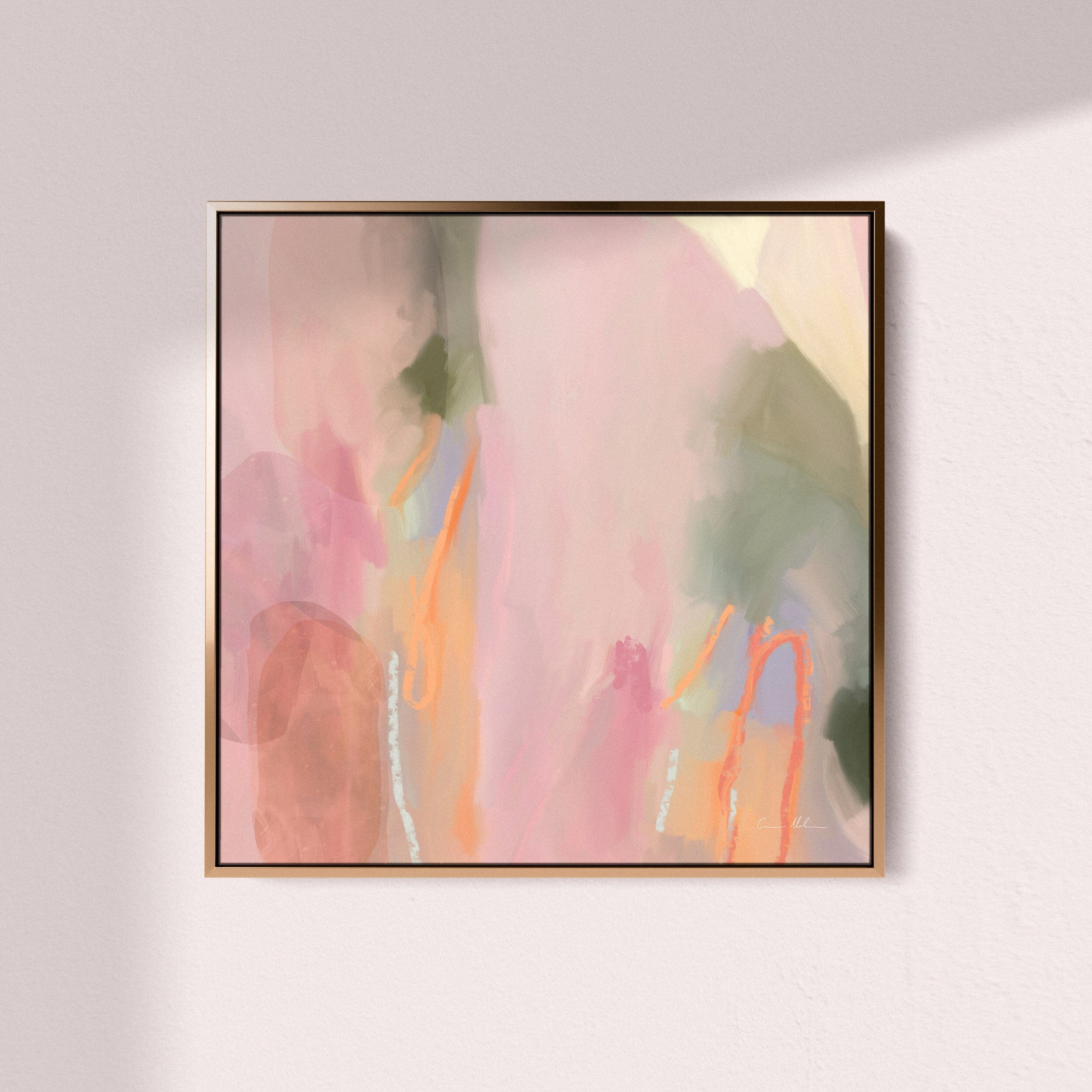 "Munich" on Canvas - Square I Canvas Wall Art Corinne Melanie Professionally Framed - Gold 20x20in / 50x50cm