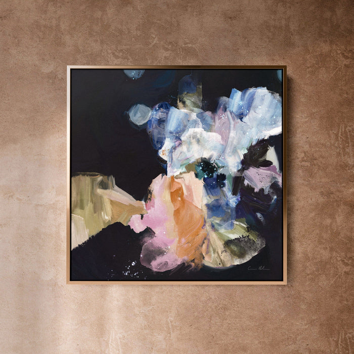"Nightflower VI" on Canvas Canvas Wall Art Corinne Melanie Professionally Framed - Gold 20x20in / 50x50cm