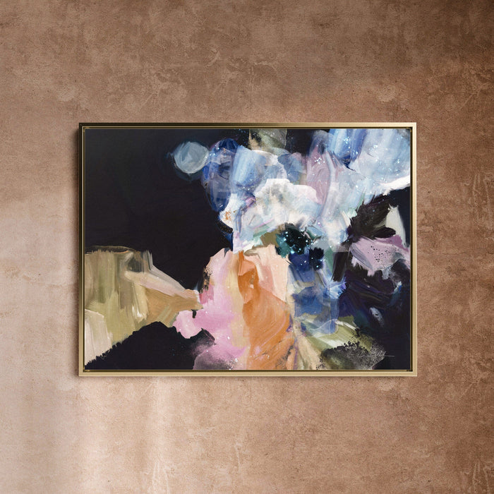 "Nightflower VI" on Canvas - Landscape Canvas Wall Art Corinne Melanie Professionally Framed - Gold S: 32x24in / 80x60cm