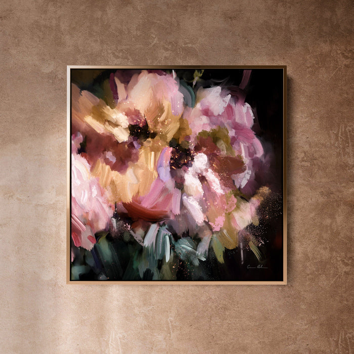 "Nusa Dua III" on Canvas - Square Canvas Wall Art Corinne Melanie Professionally Framed - Gold XS: 20x20in / 50x50cm