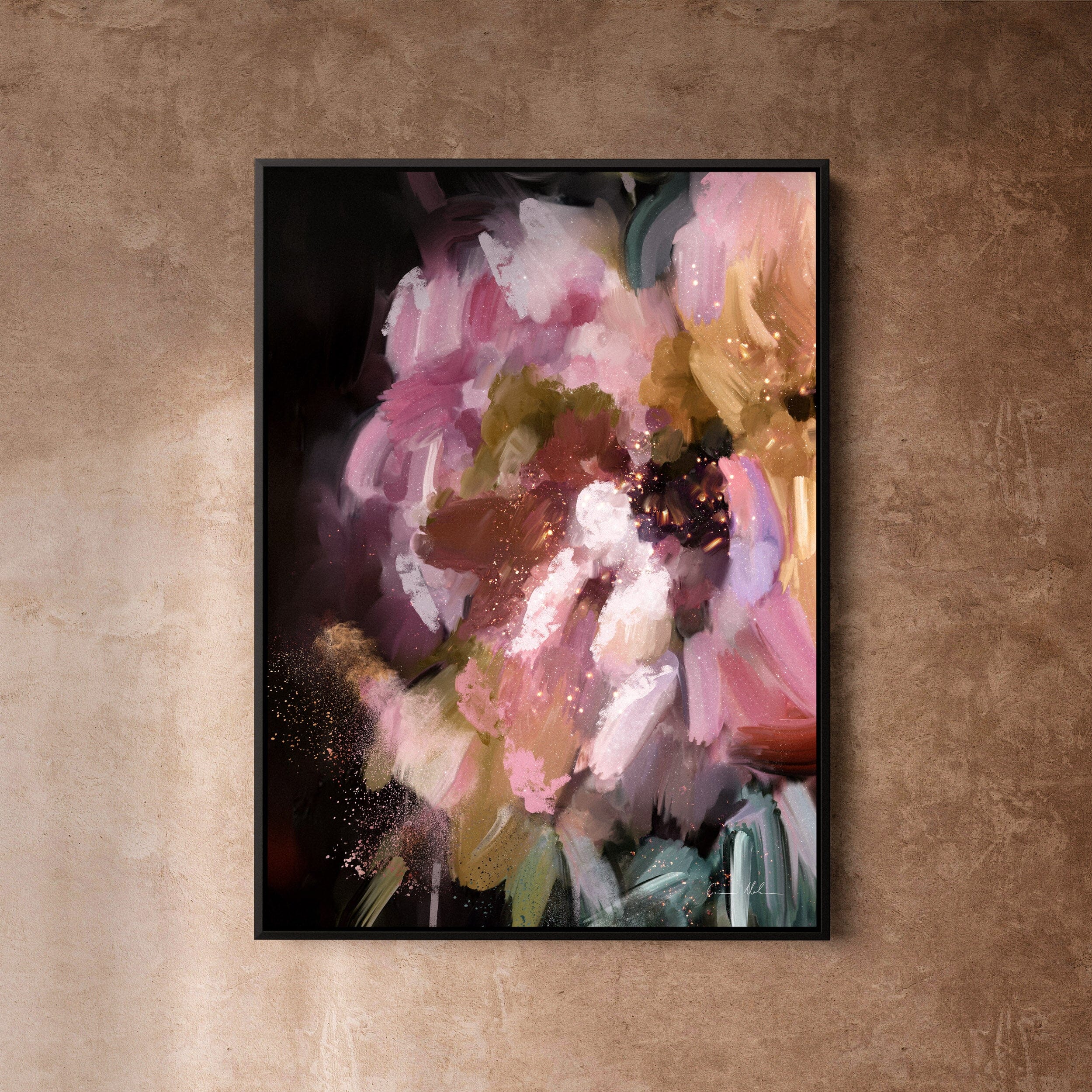 "Nusa Dua" on Canvas - Portrait II Canvas Wall Art Corinne Melanie Art Professionally Framed - Black 24x32in / 60x80cm