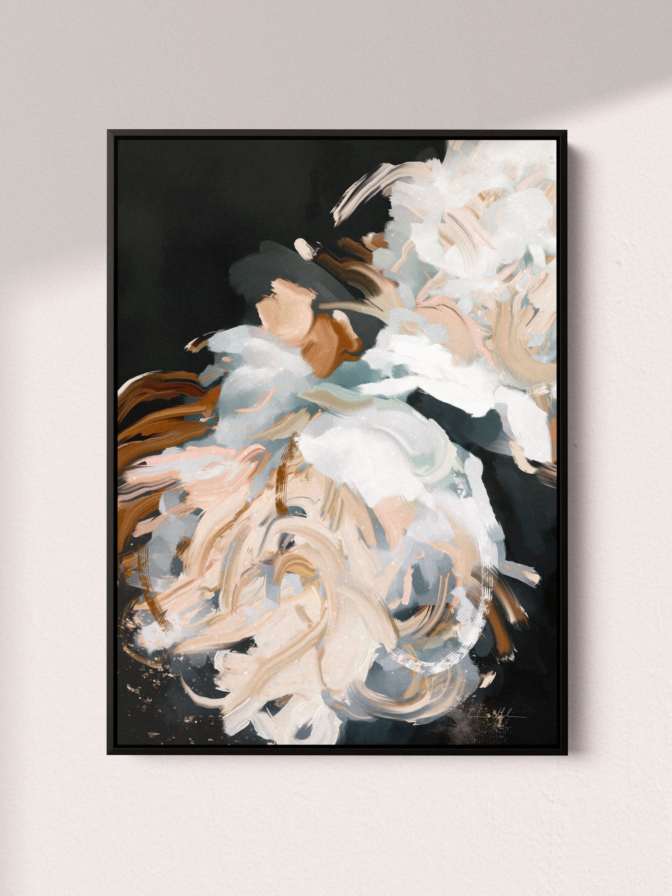 "Provence" on Canvas - Portrait Canvas Wall Art Corinne Melanie Art Professionally Framed - Black 24x32in / 60x80cm 