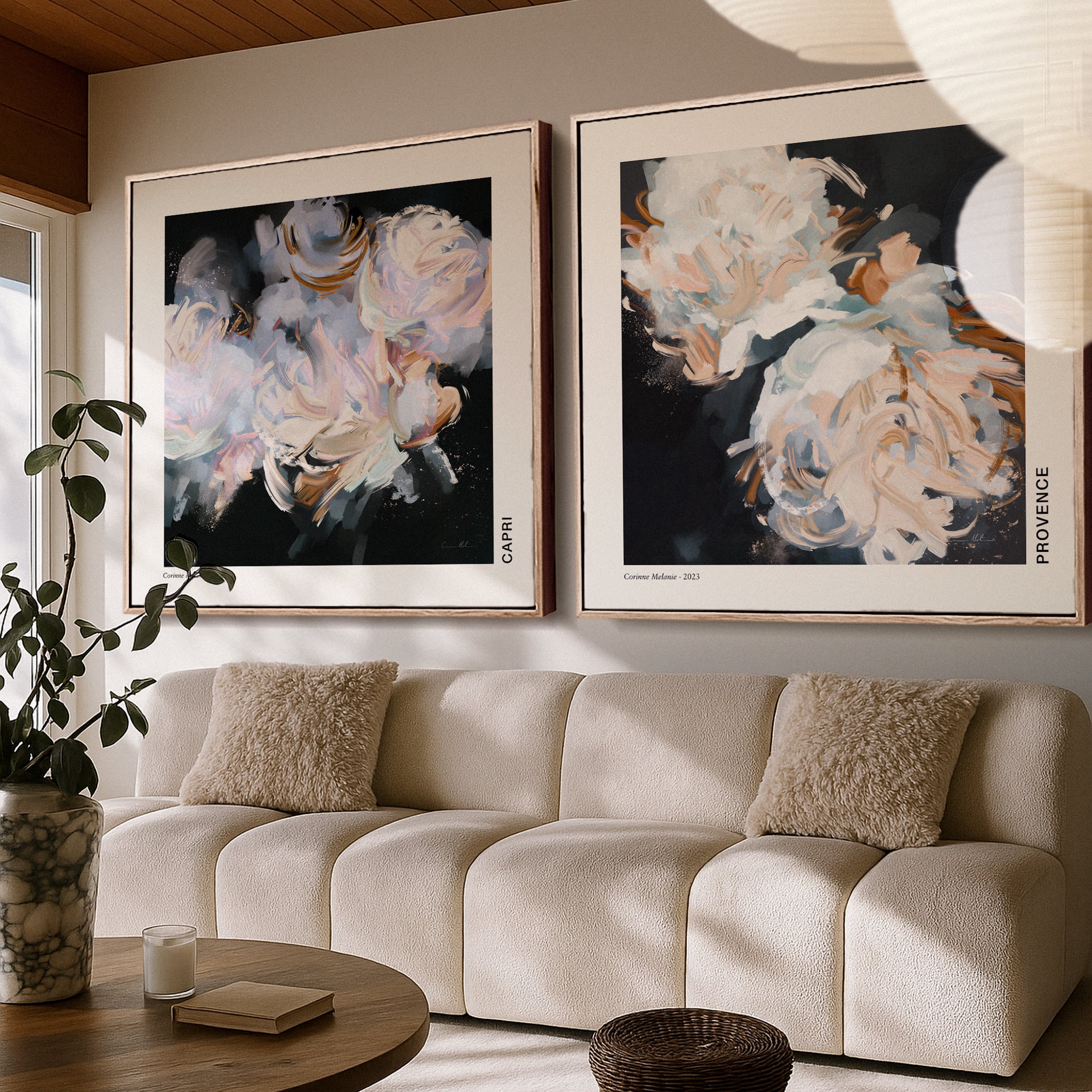 "Capri" & "Provence" Gallery Collectible Square Set of 2 on Canvas