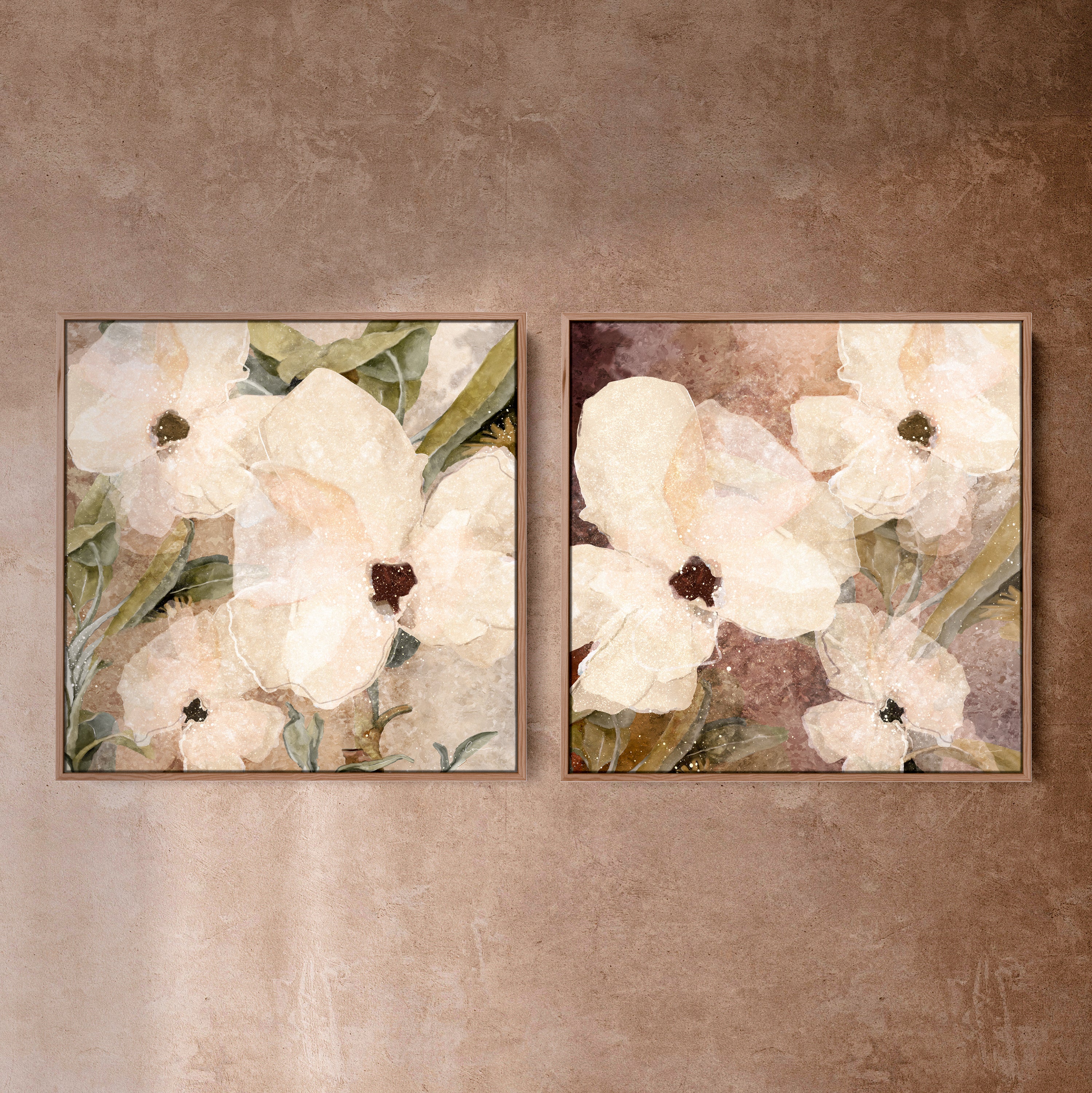 "Magnetic Island I (No. 27)" & "Magnetic Island II (No. 31)" Square Set of 2 on Canvas