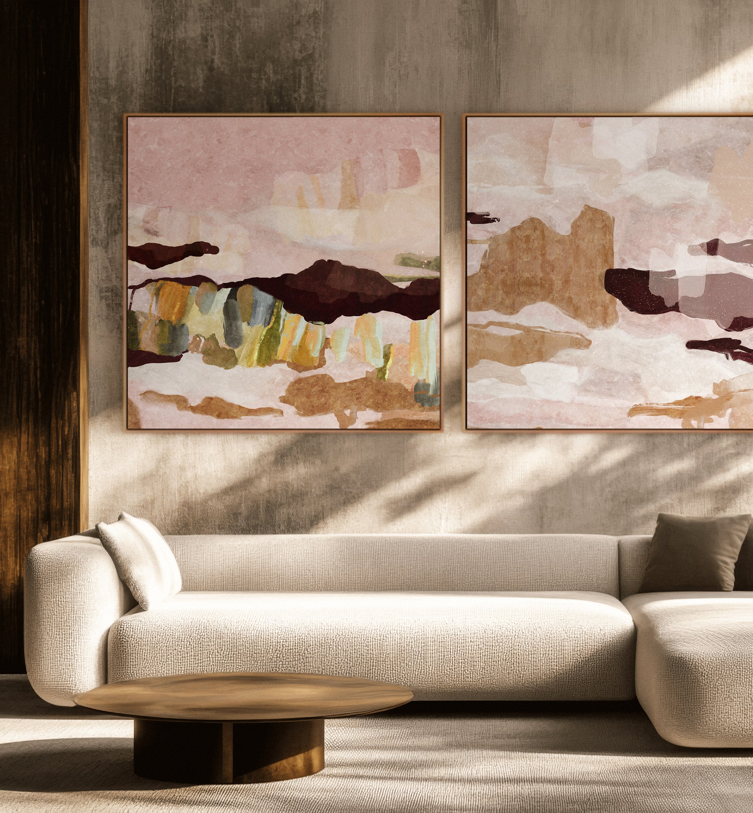 "Main Beach" & "Miami" on Canvas - Set of 2 Square
