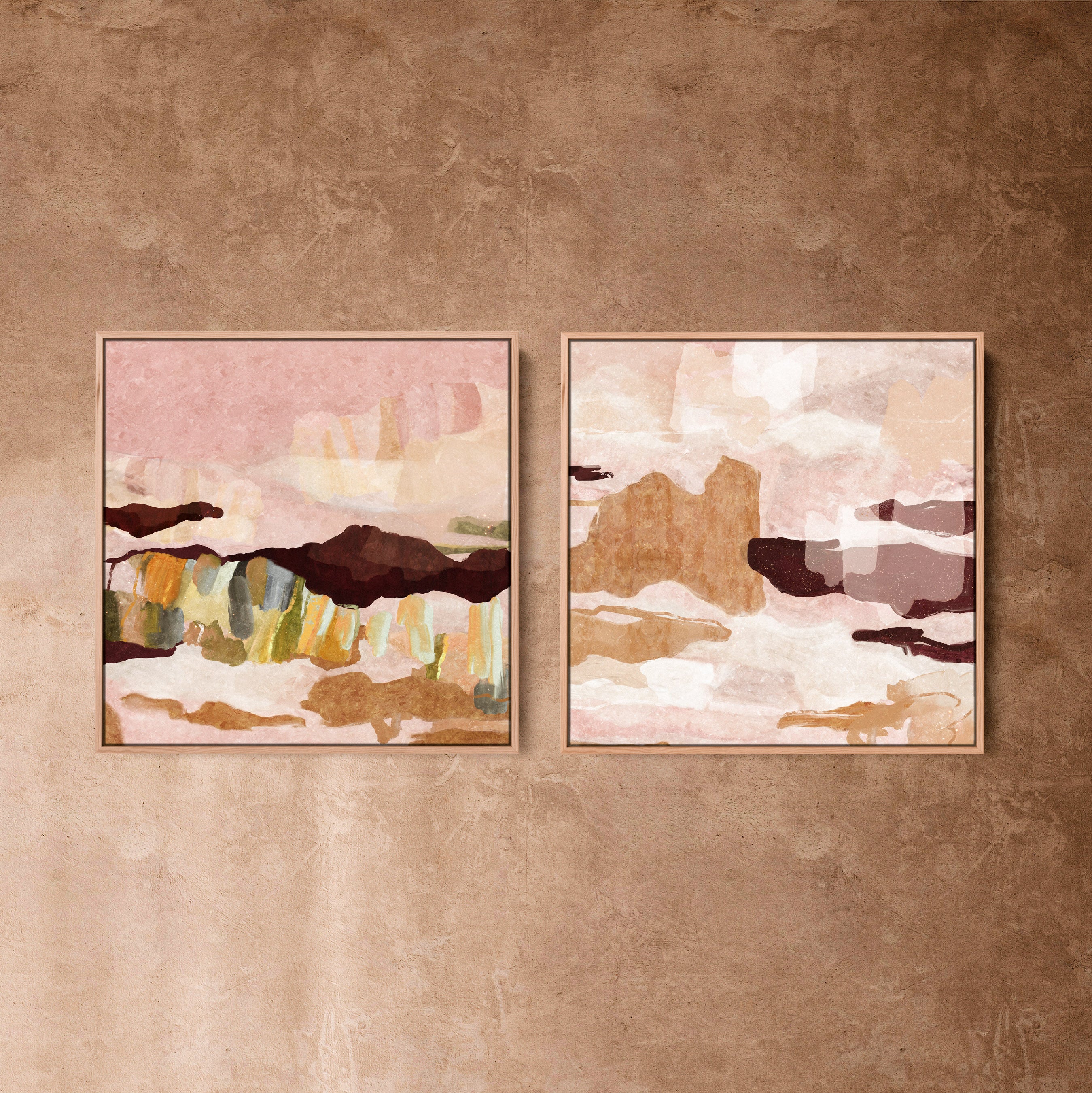 "Main Beach" & "Miami" on Canvas - Set of 2 Square