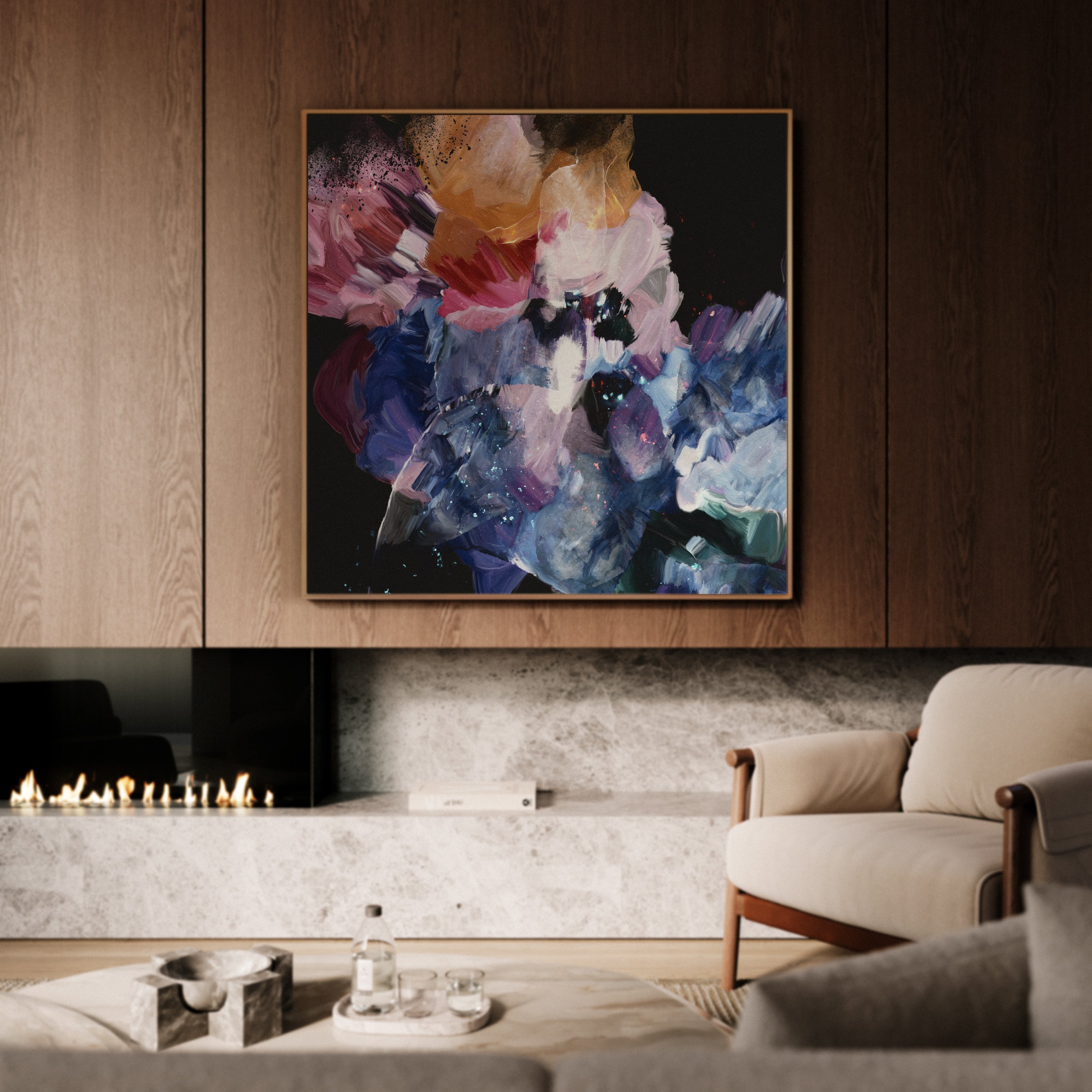 "Nightflower I & VI" Set of 2 on Canvas