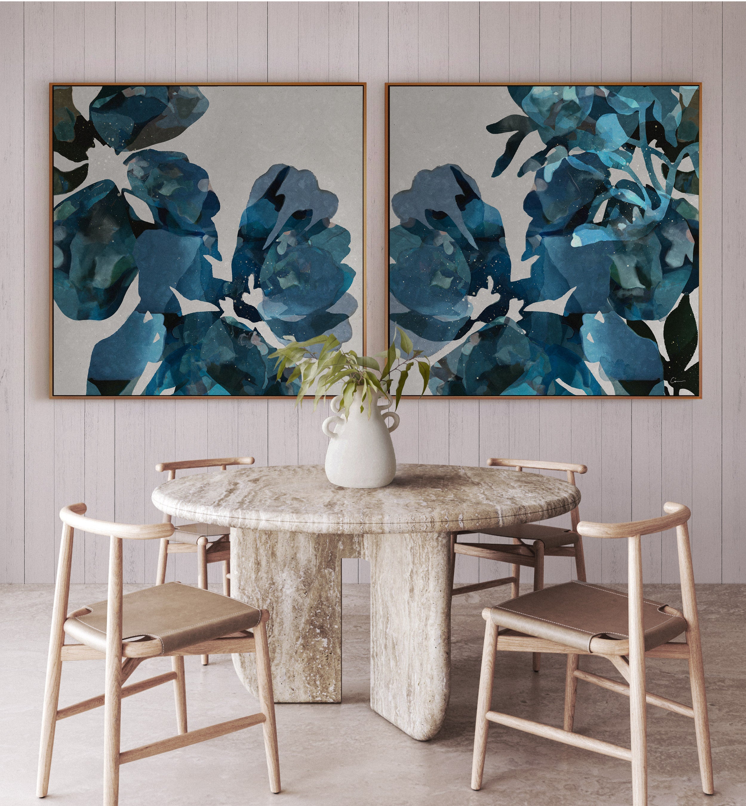 "Paros I & II" on Canvas - Set of 2 Square