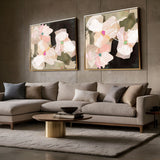 "Ubud Bloom" Set of 2 on Canvas