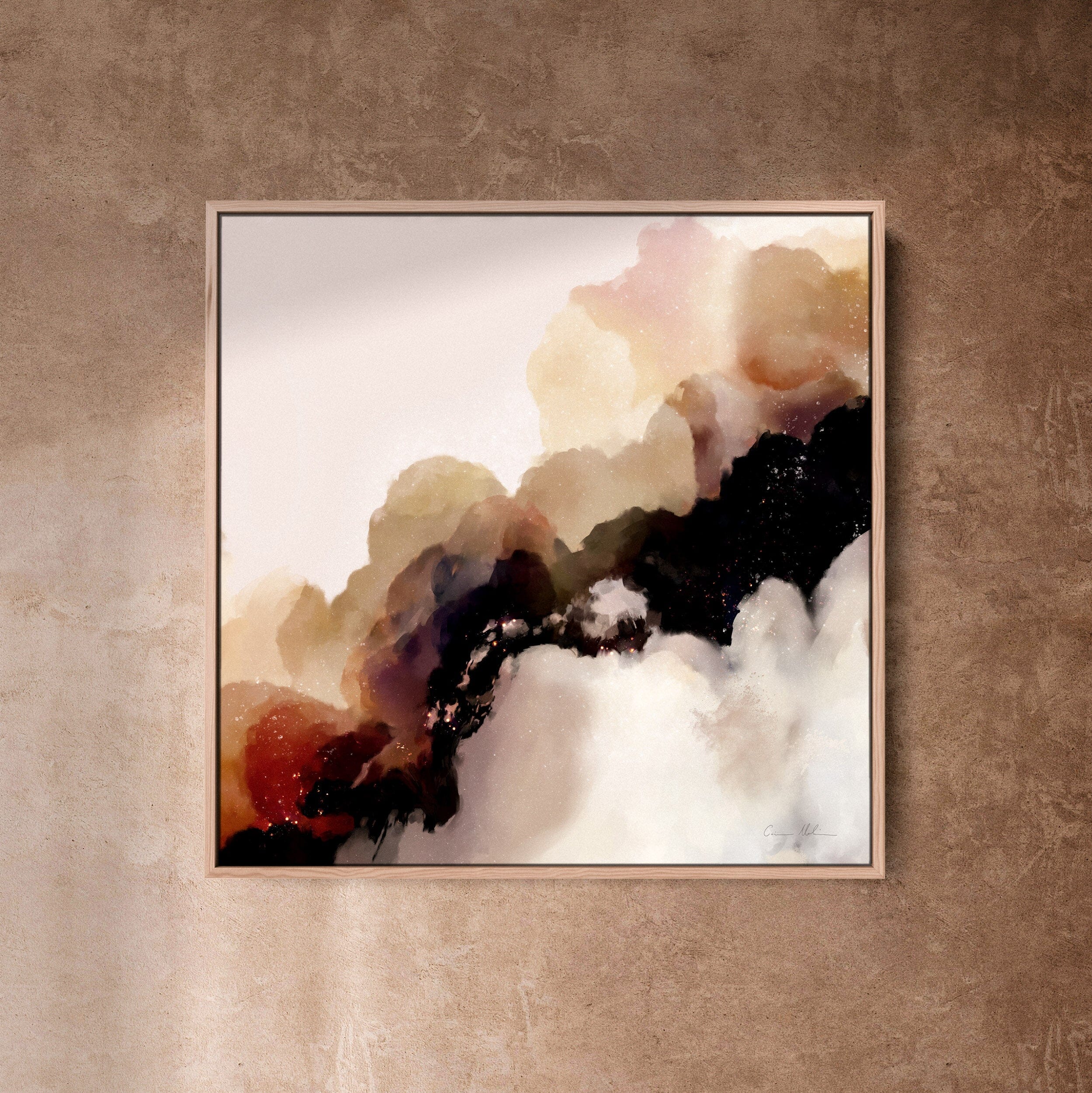 "Alto Stratus No. 1" on Canvas Canvas Wall Art Corinne Melanie Framed - Oak 20x20in / 50x50cm 