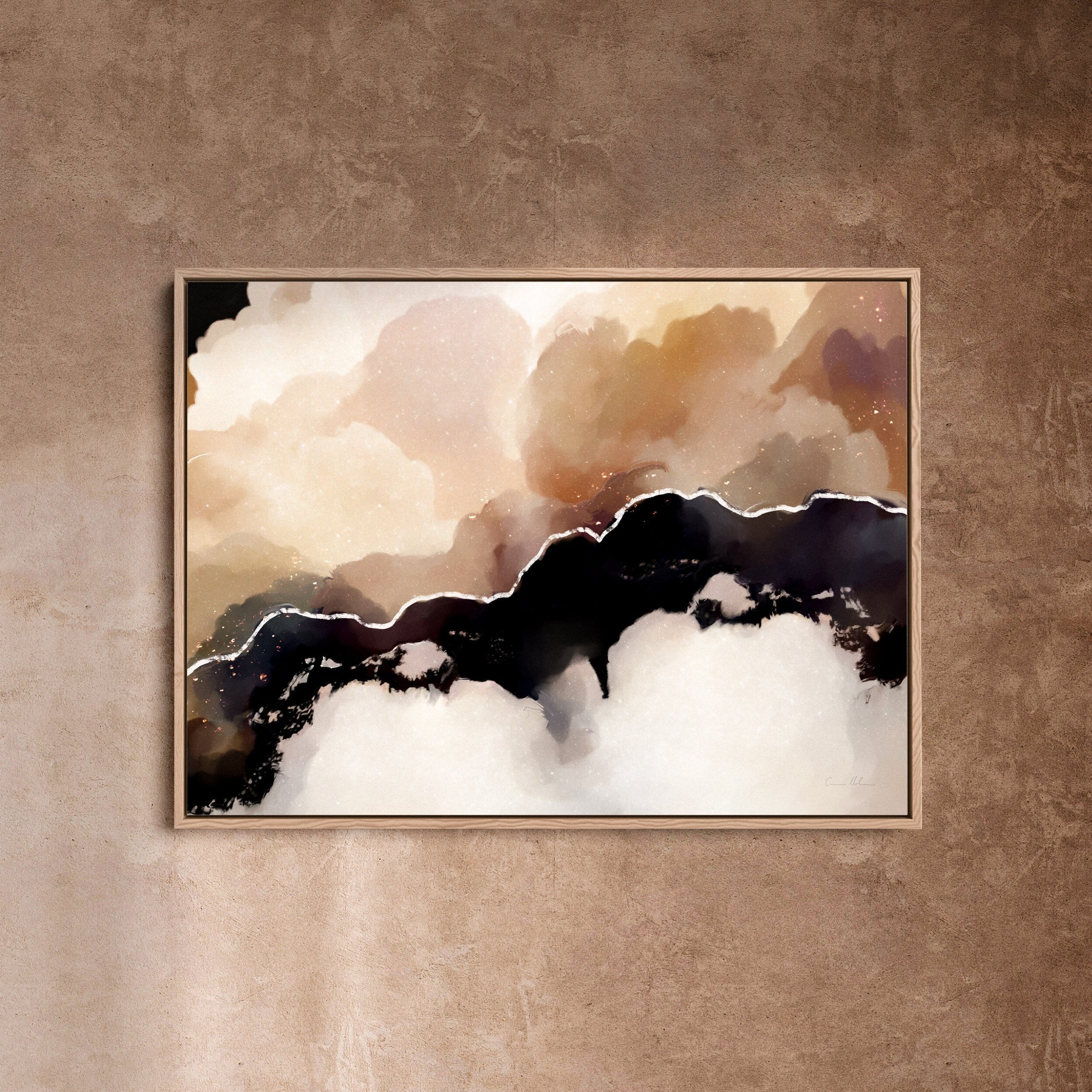 "Alto Stratus No. 3" on Canvas (Limited Edition) Canvas Wall Art Corinne Melanie Art Framed - Oak 30x20in / 75x50cm 