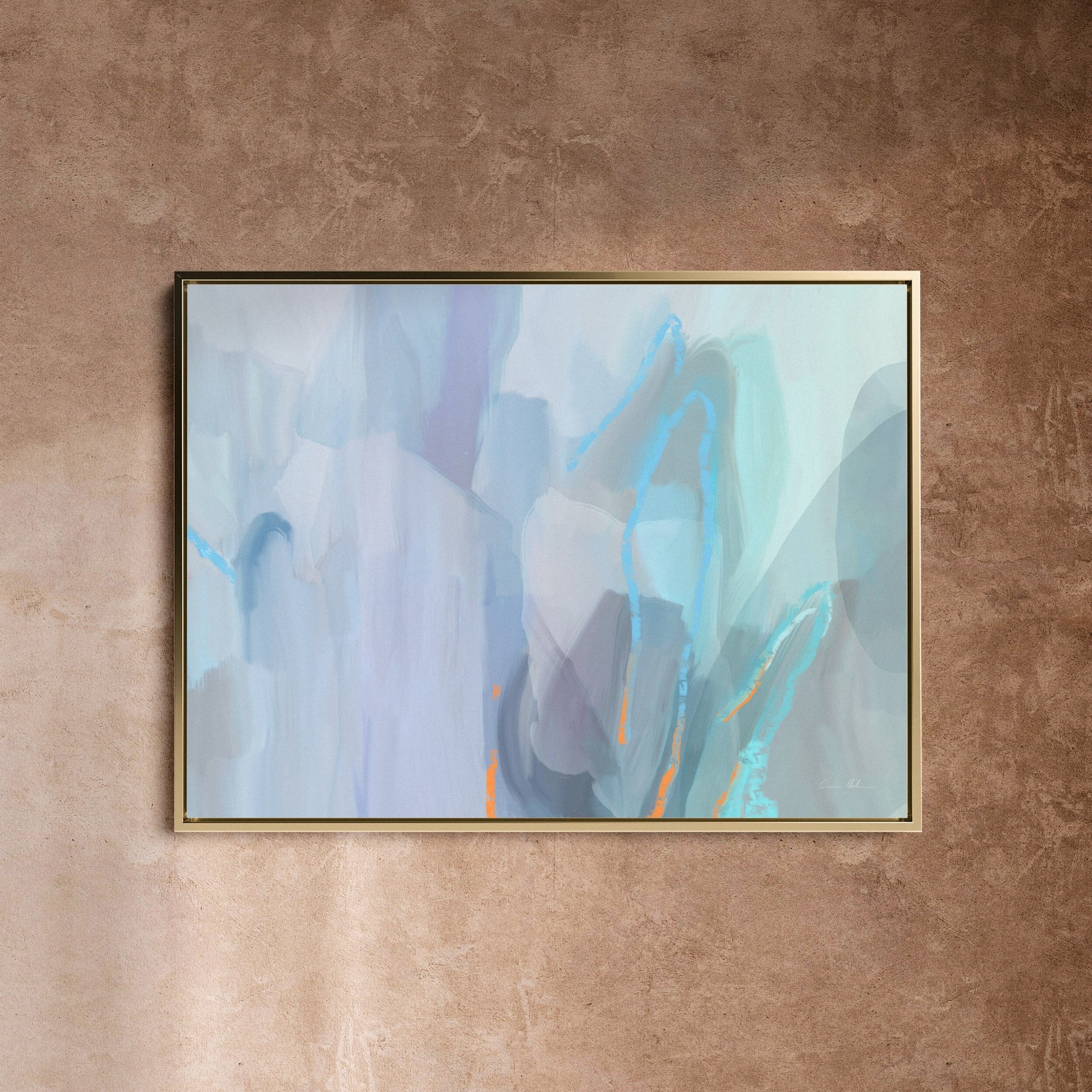 "Amalfi Coast" on Canvas - Landscape Canvas Wall Art Corinne Melanie Professionally Framed - Gold S: 32x24in / 80x60cm 