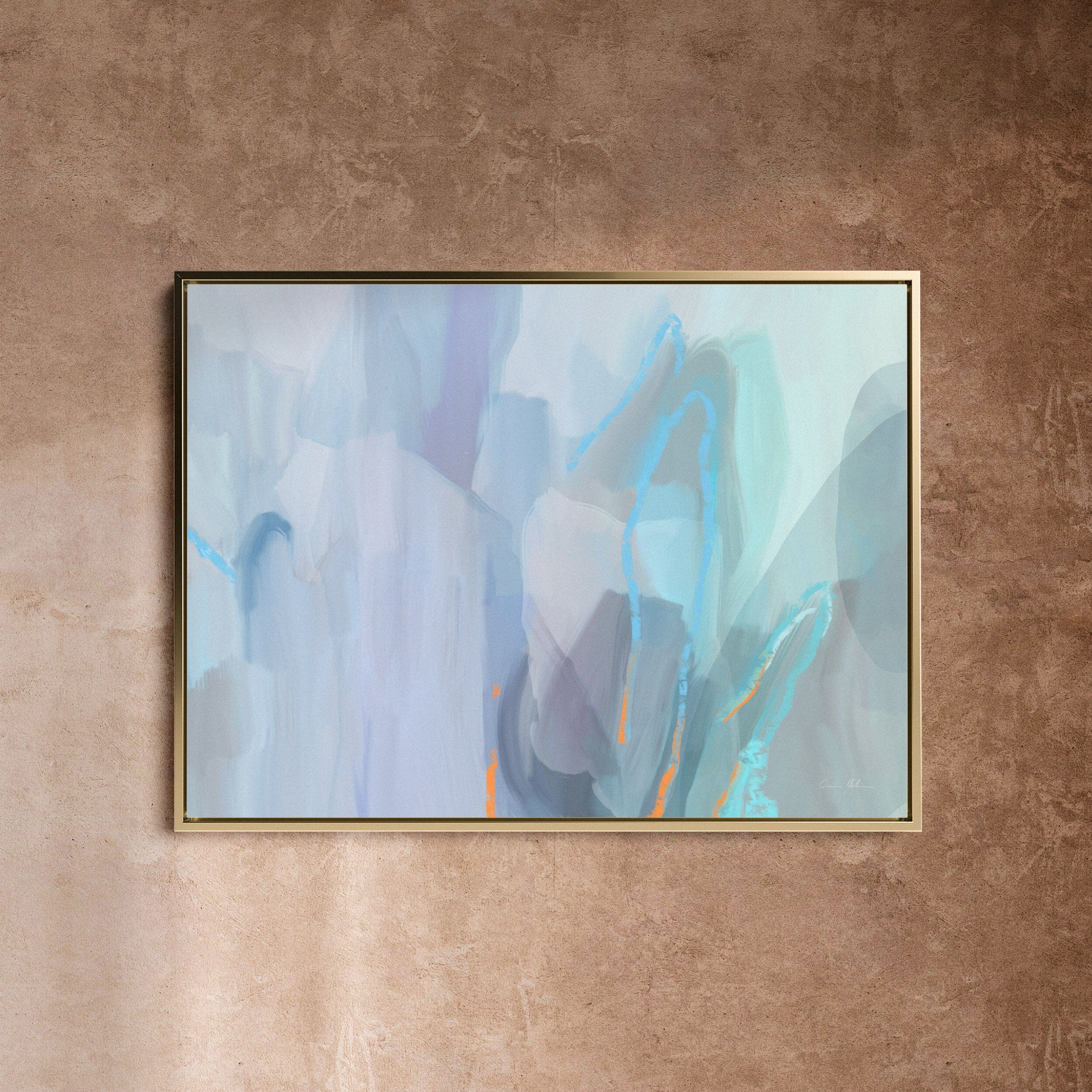 "Amalfi Coast" on Canvas - Landscape Canvas Wall Art Corinne Melanie Professionally Framed - Gold S: 32x24in / 80x60cm 