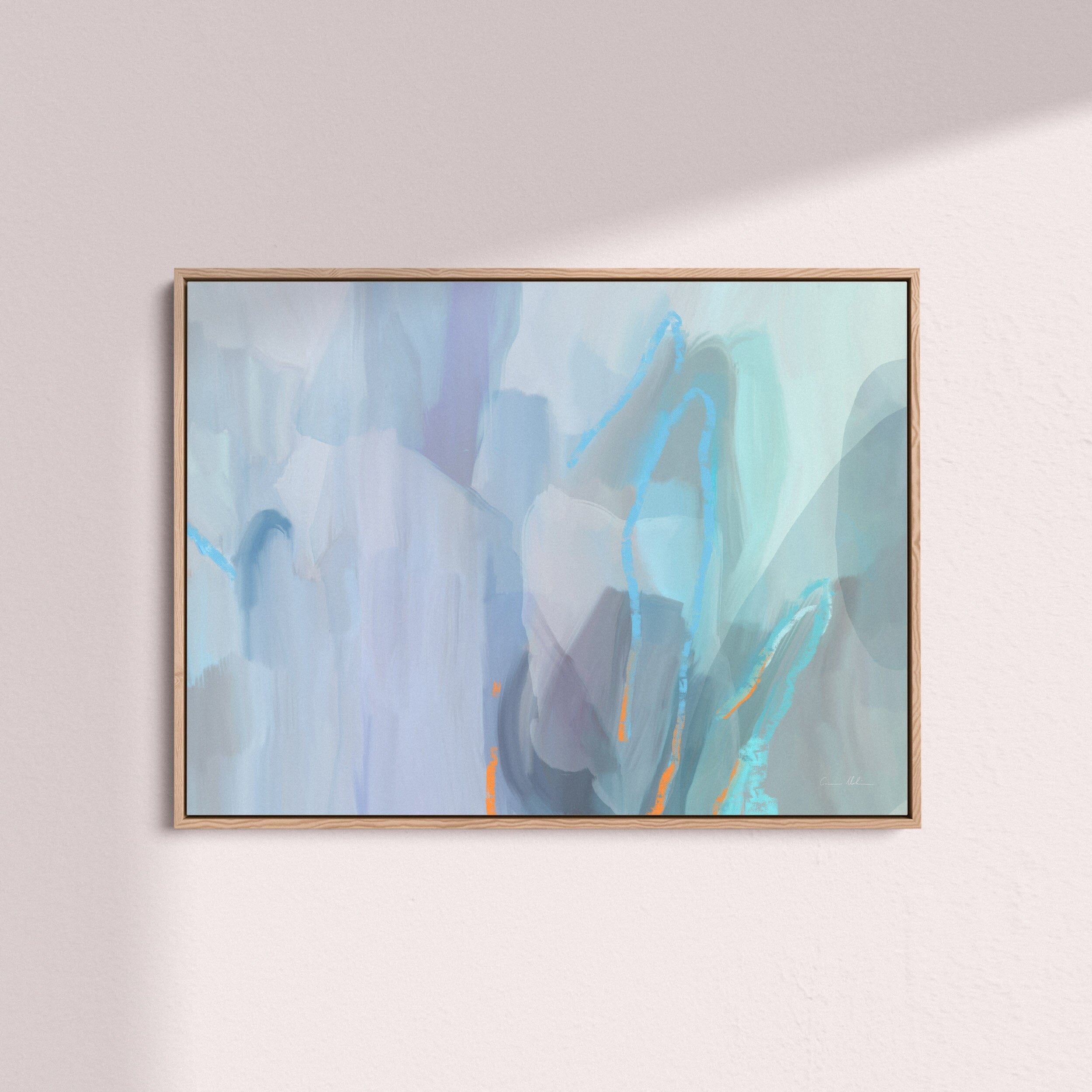 "Amalfi Coast" on Canvas - Landscape Canvas Wall Art Corinne Melanie Professionally Framed - Oak S: 32x24in / 80x60cm 