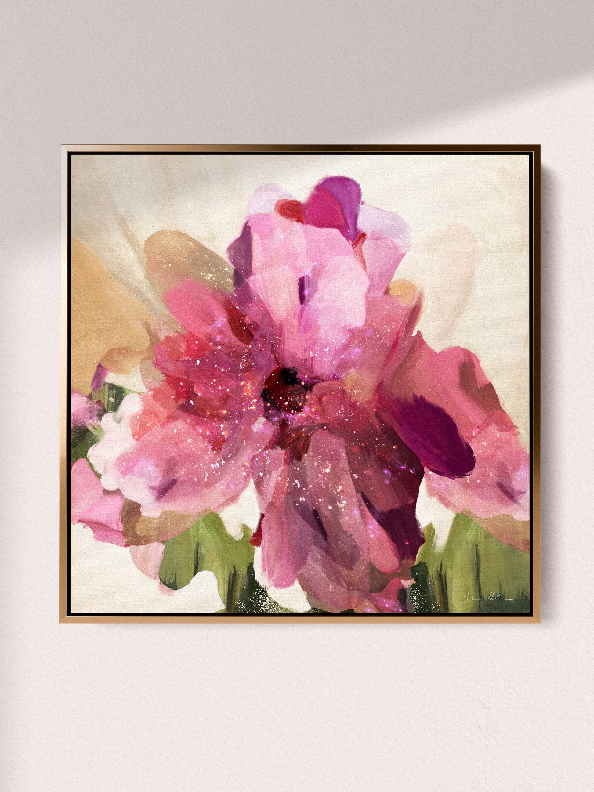 "Apostle Bay No. 6 (v.ii)" on Canvas Canvas Wall Art Corinne Melanie Square S: 20x20in / 50x50cm Professionally Framed - Gold 