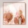 "Byron Pebbles" on Canvas - Square Canvas Wall Art Corinne Melanie Professionally Framed - Oak XS: 20x20in / 50x50cm 