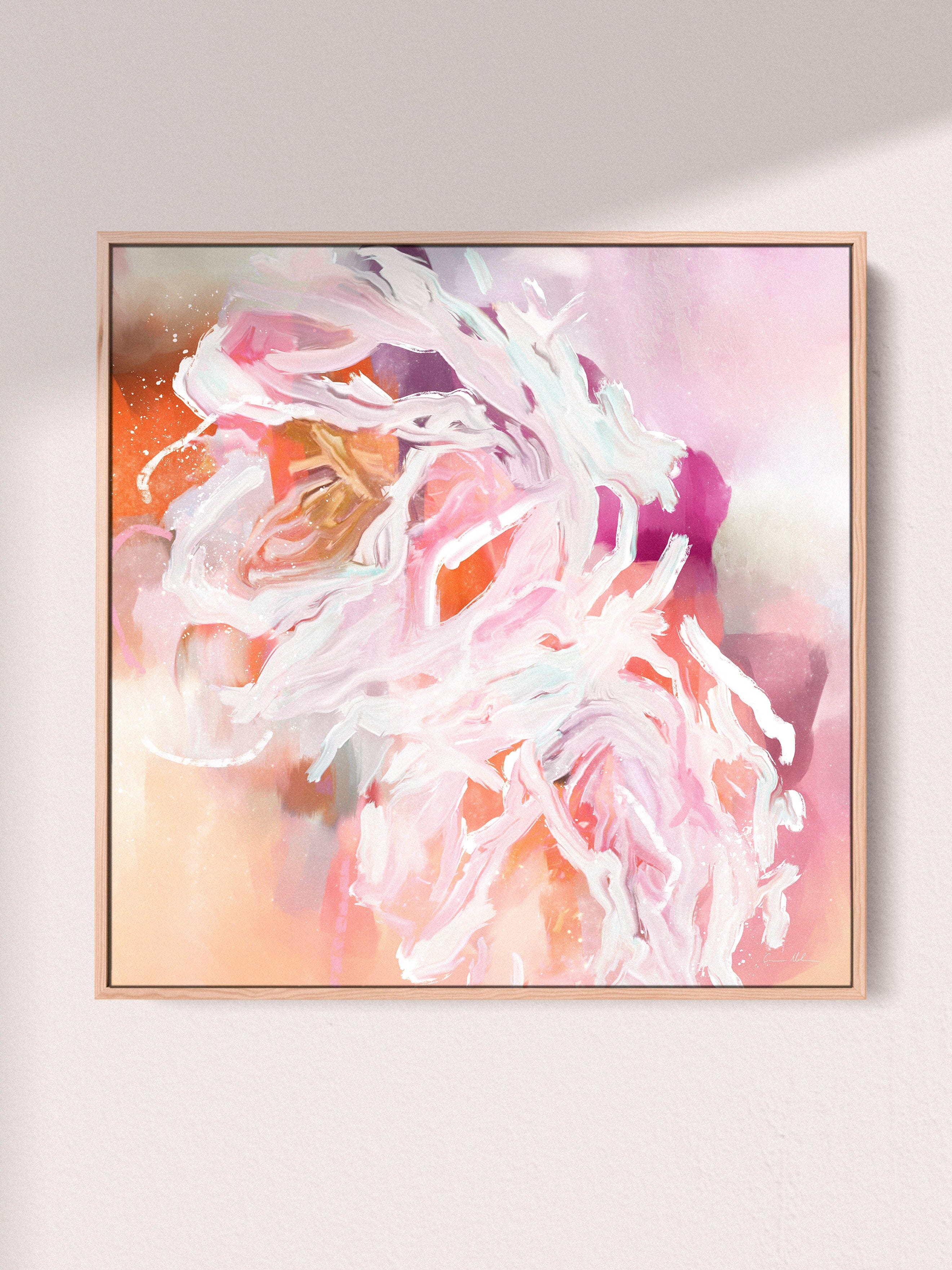 "Calypso No. 2" on Canvas Canvas Wall Art Corinne Melanie Professionally Framed - Oak Square XS: 20x20in / 50x50cm 