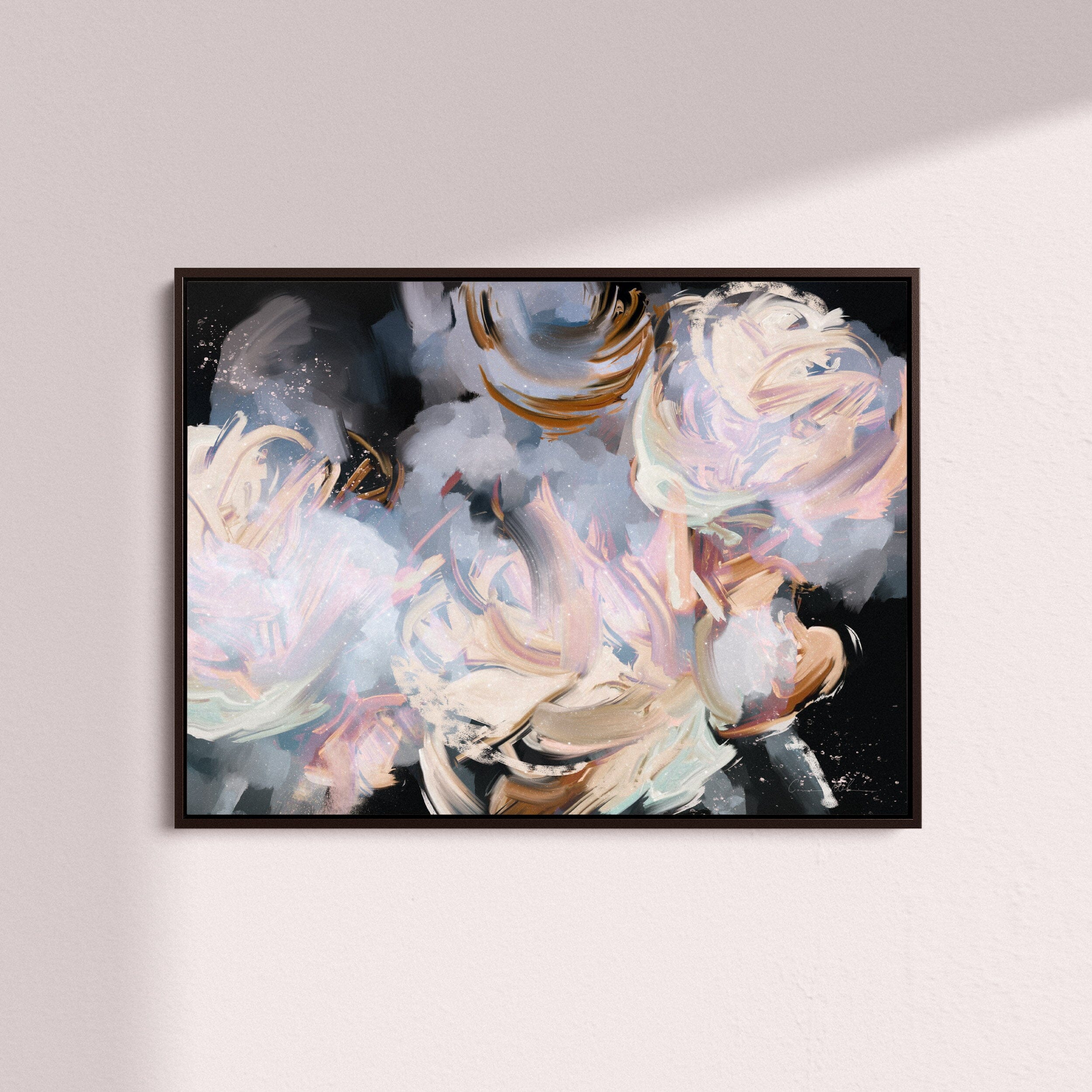 "Capri" on Canvas - Landscape Canvas Wall Art Corinne Melanie Professionally Framed - Black S: 32x24in / 80x60cm 