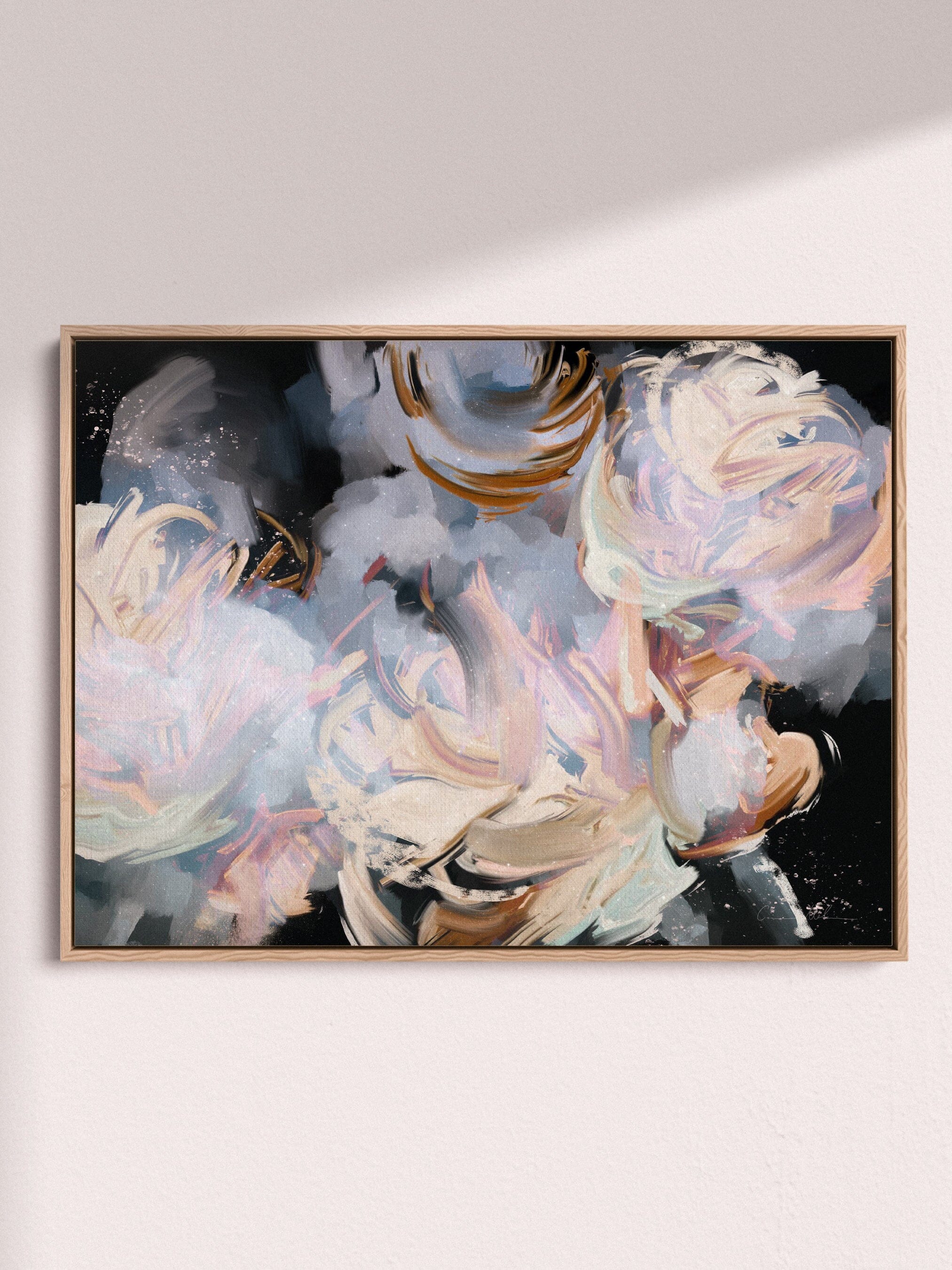 "Capri" on Canvas - Landscape Canvas Wall Art Corinne Melanie Professionally Framed - Oak S: 32x24in / 80x60cm 