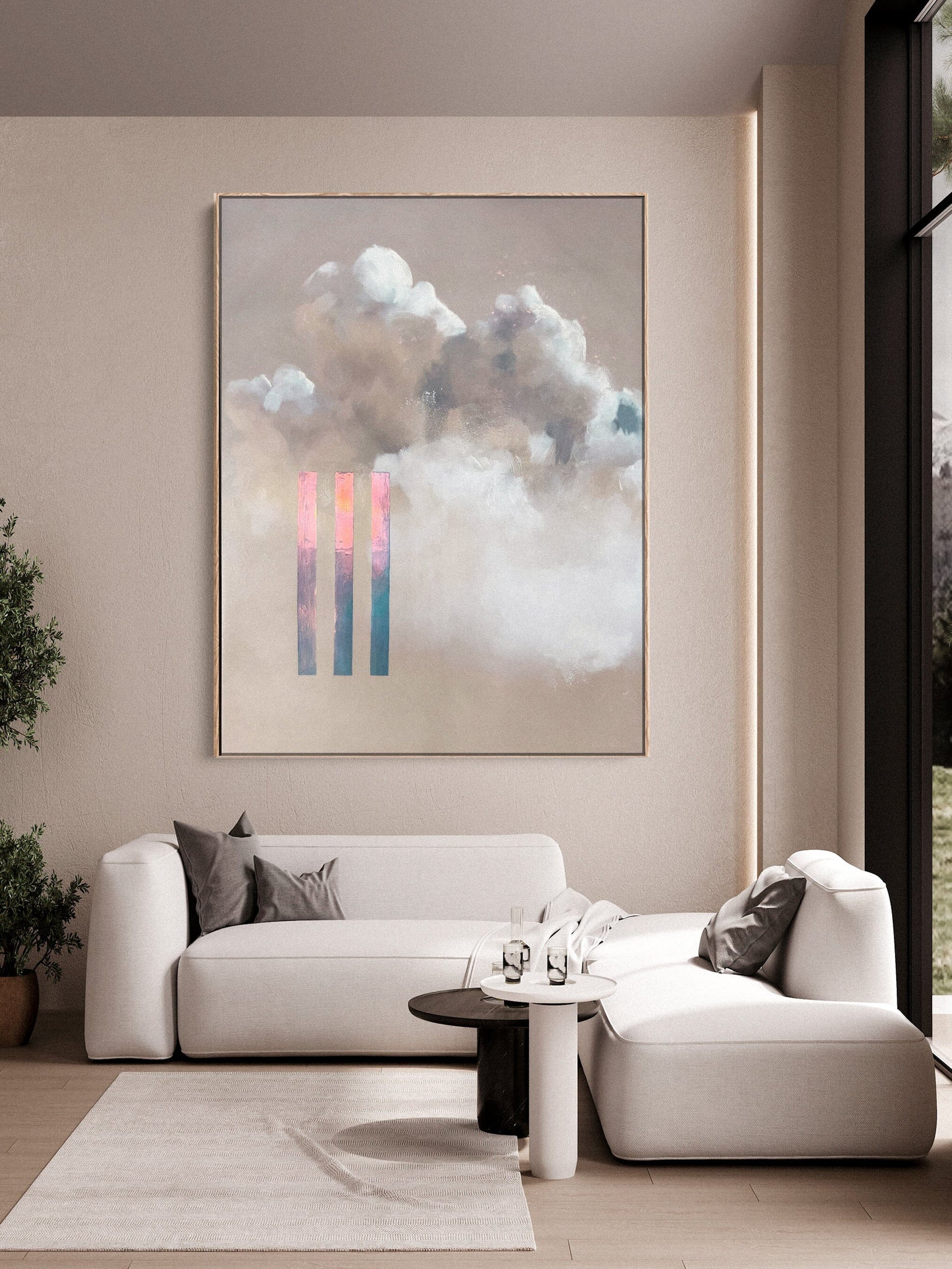 "Chroma Cloud No. 1" [Iridescence] Original Painting Canvas Wall Art Corinne Melanie Art 