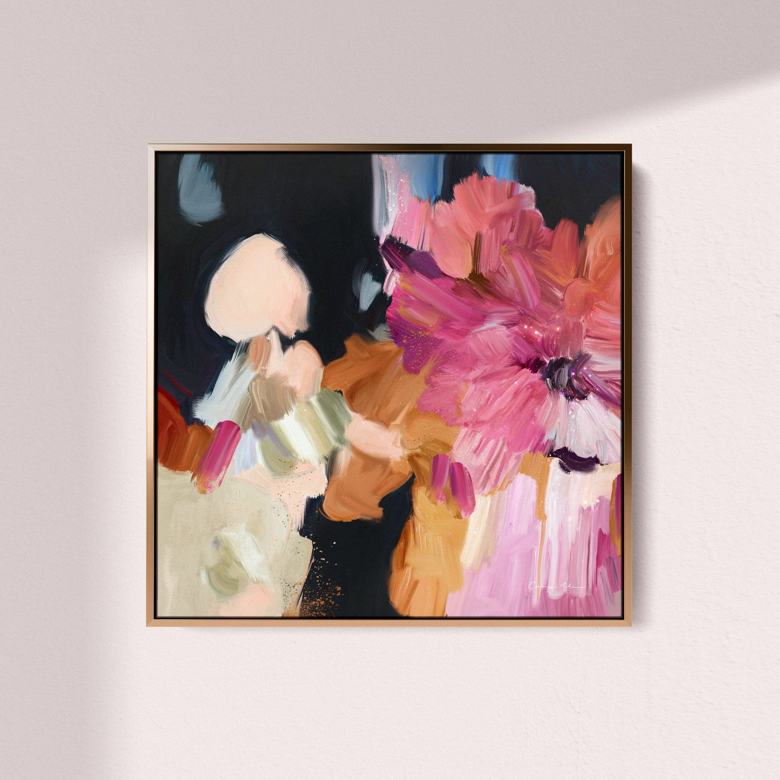 "Clara Auri No. 4" on Canvas Canvas Wall Art Corinne Melanie Professionally Framed - Gold 20x20in / 50x50cm 