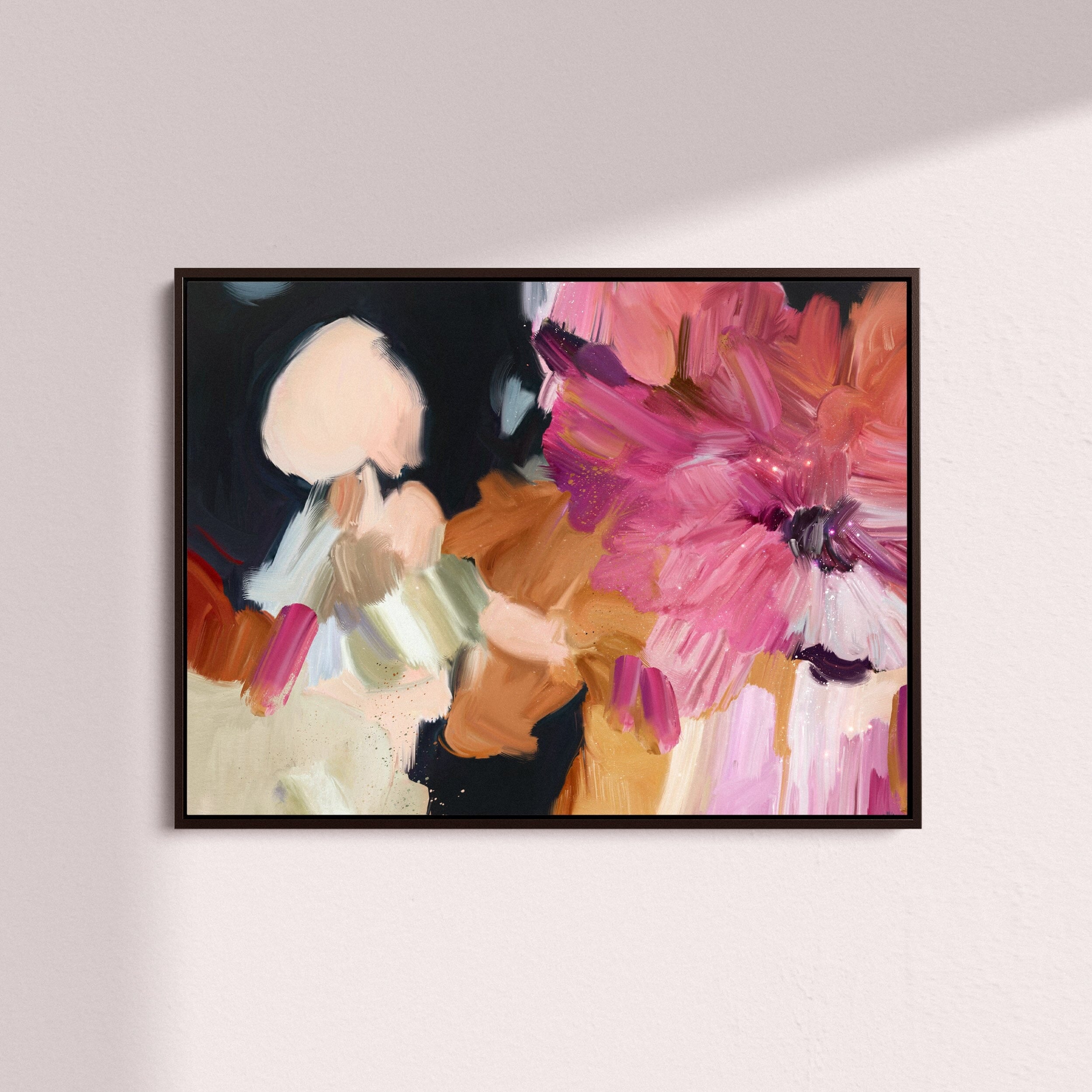 "Clara Auri No. 4" on Canvas - Landscape Canvas Wall Art Corinne Melanie Professionally Framed - Black S: 32x24in / 80x60cm 