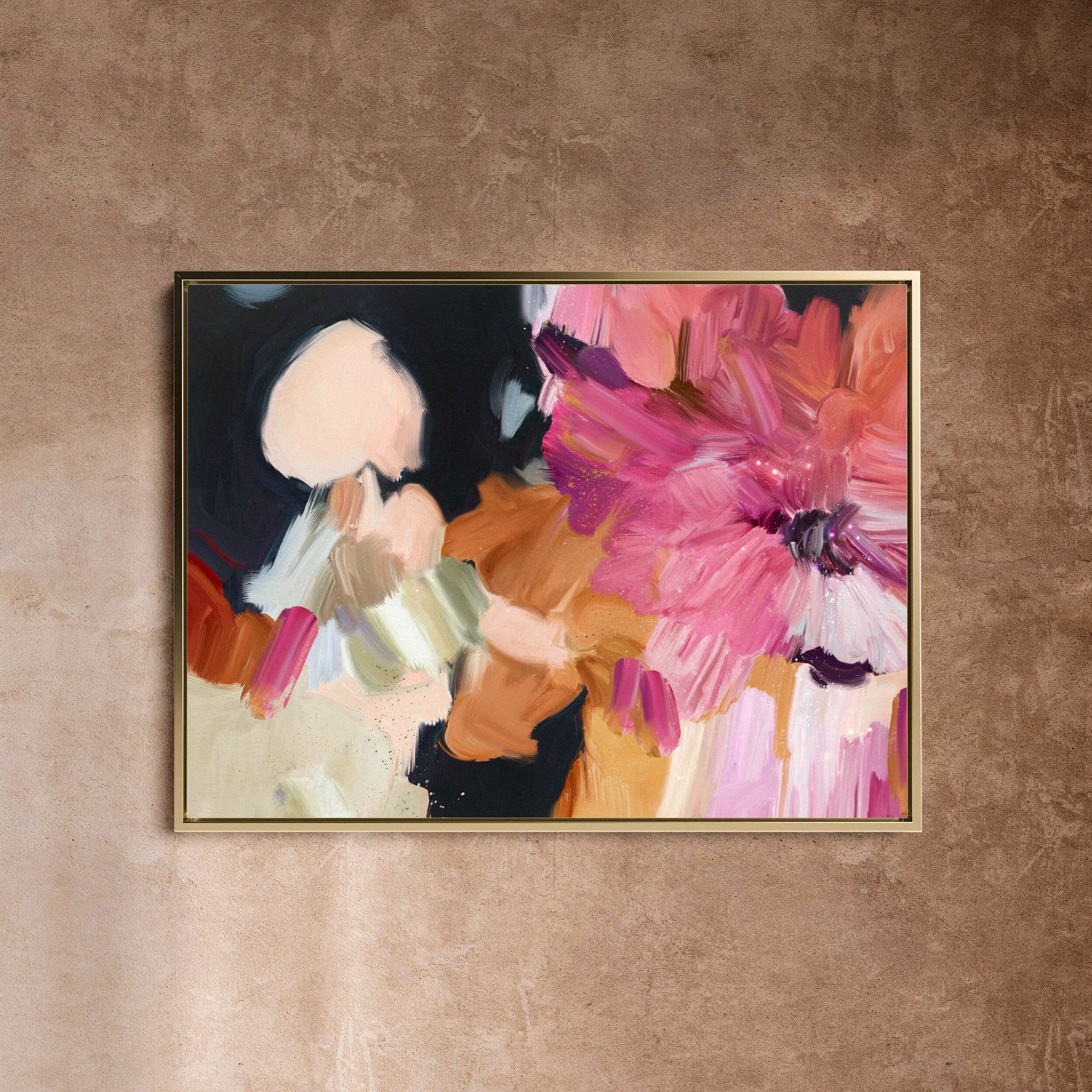 "Clara Auri No. 4" on Canvas - Landscape Canvas Wall Art Corinne Melanie Professionally Framed - Gold S: 32x24in / 80x60cm 