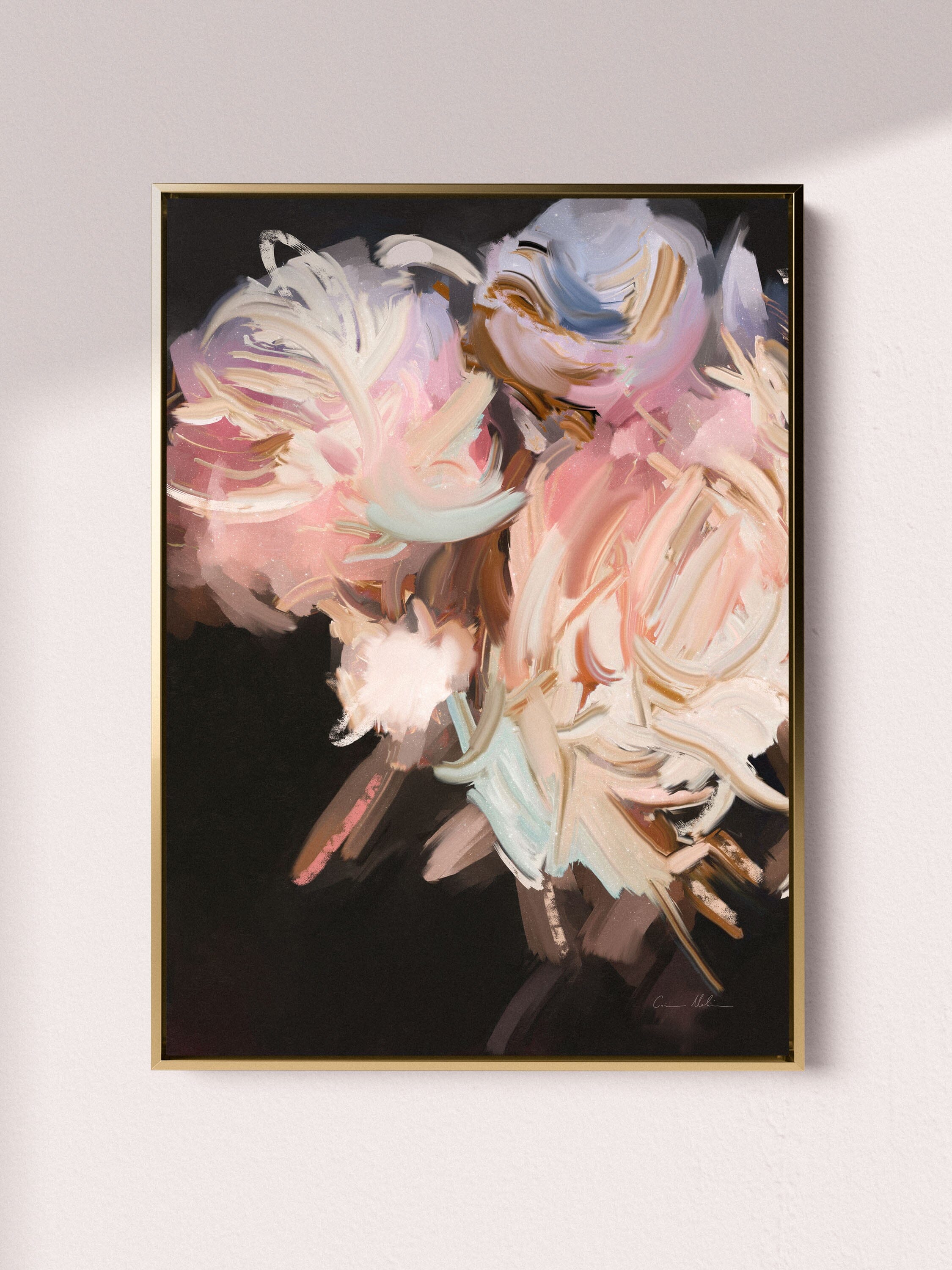 "Florence" on Canvas - Portrait Canvas Wall Art Corinne Melanie Art Professionally Framed - Gold 24x32in / 60x80cm 