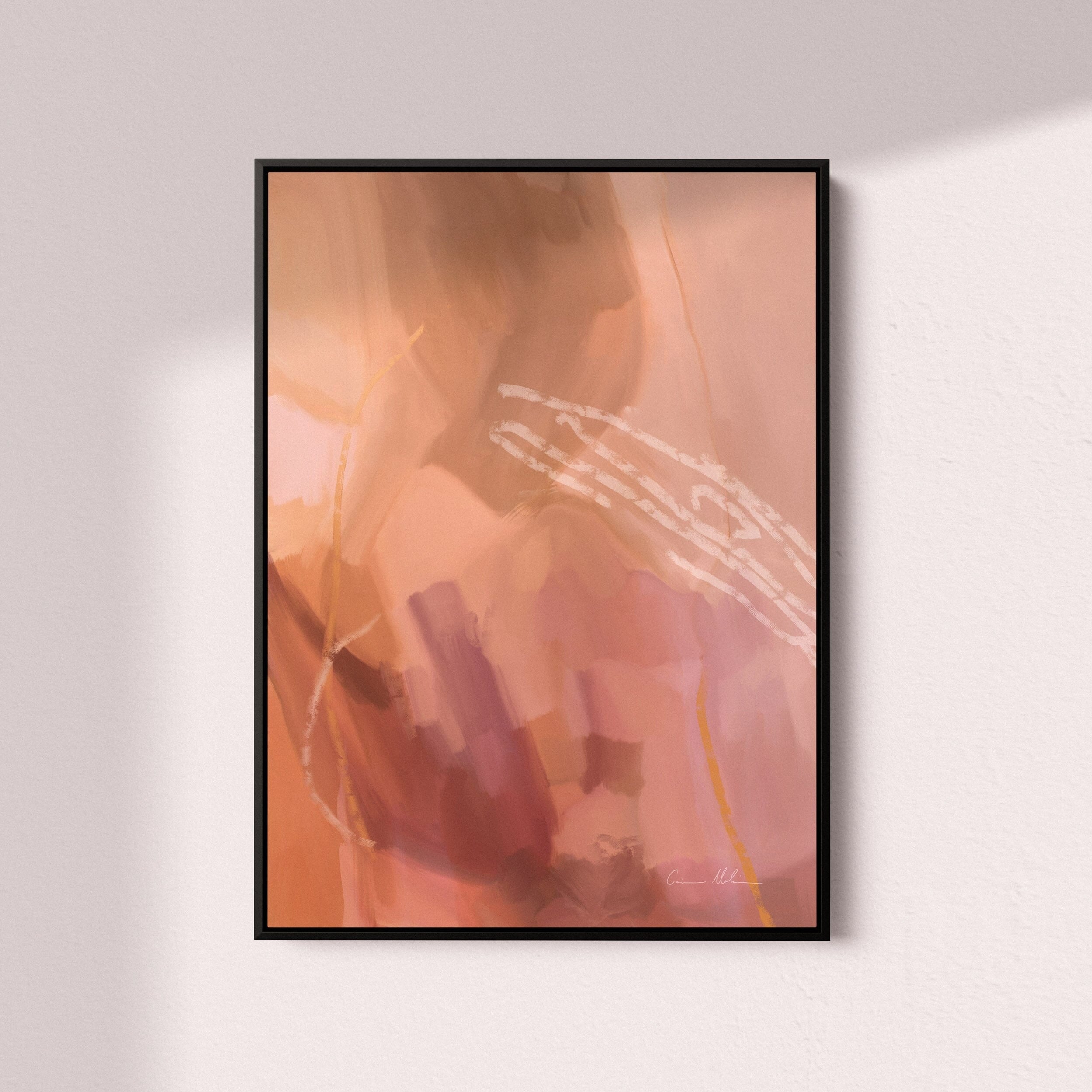 "Gold Coast" on Canvas - Portrait II Canvas Wall Art Corinne Melanie Art Professionally Framed - Black 24x32in / 60x80cm 