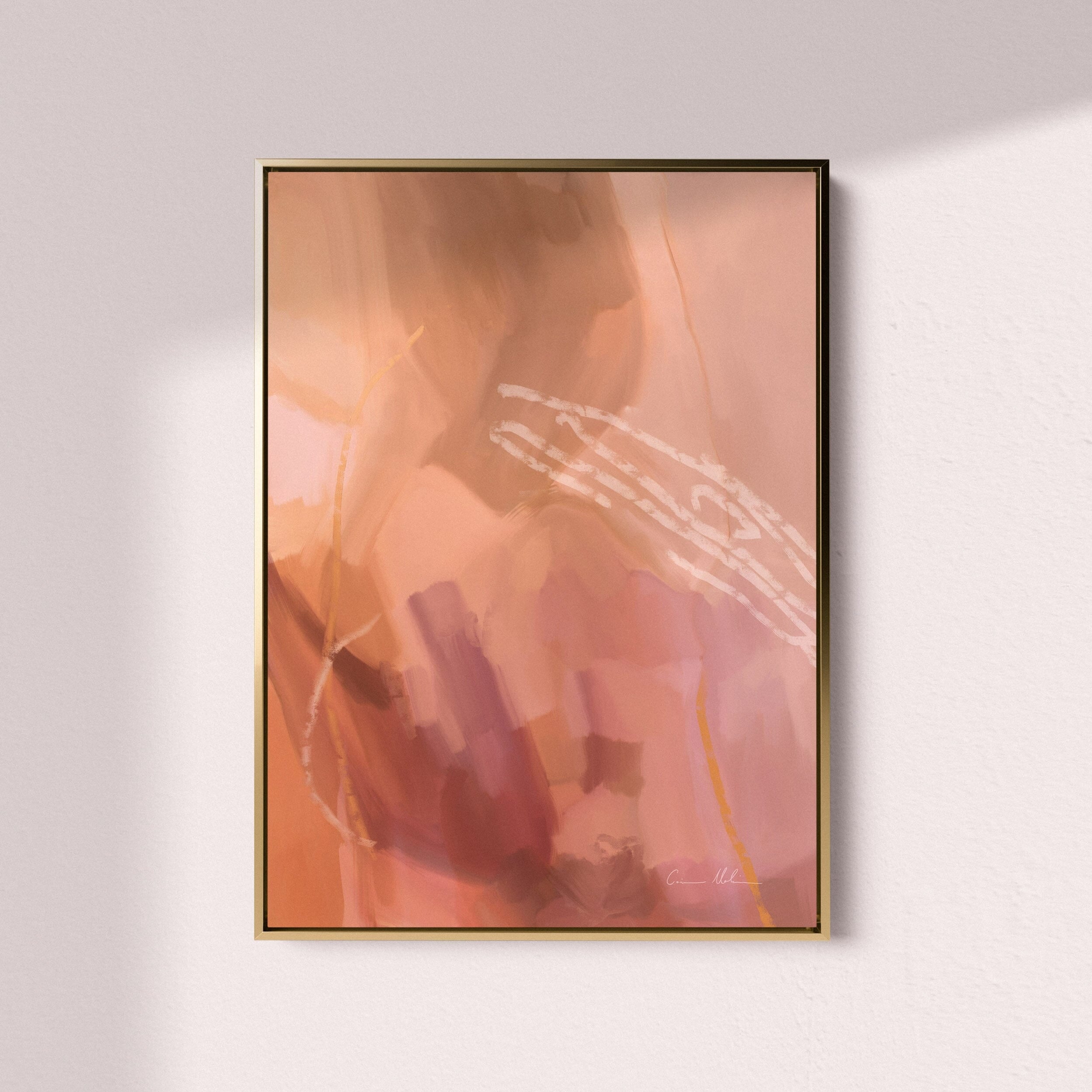 "Gold Coast" on Canvas - Portrait II Canvas Wall Art Corinne Melanie Art Professionally Framed - Gold 24x32in / 60x80cm 