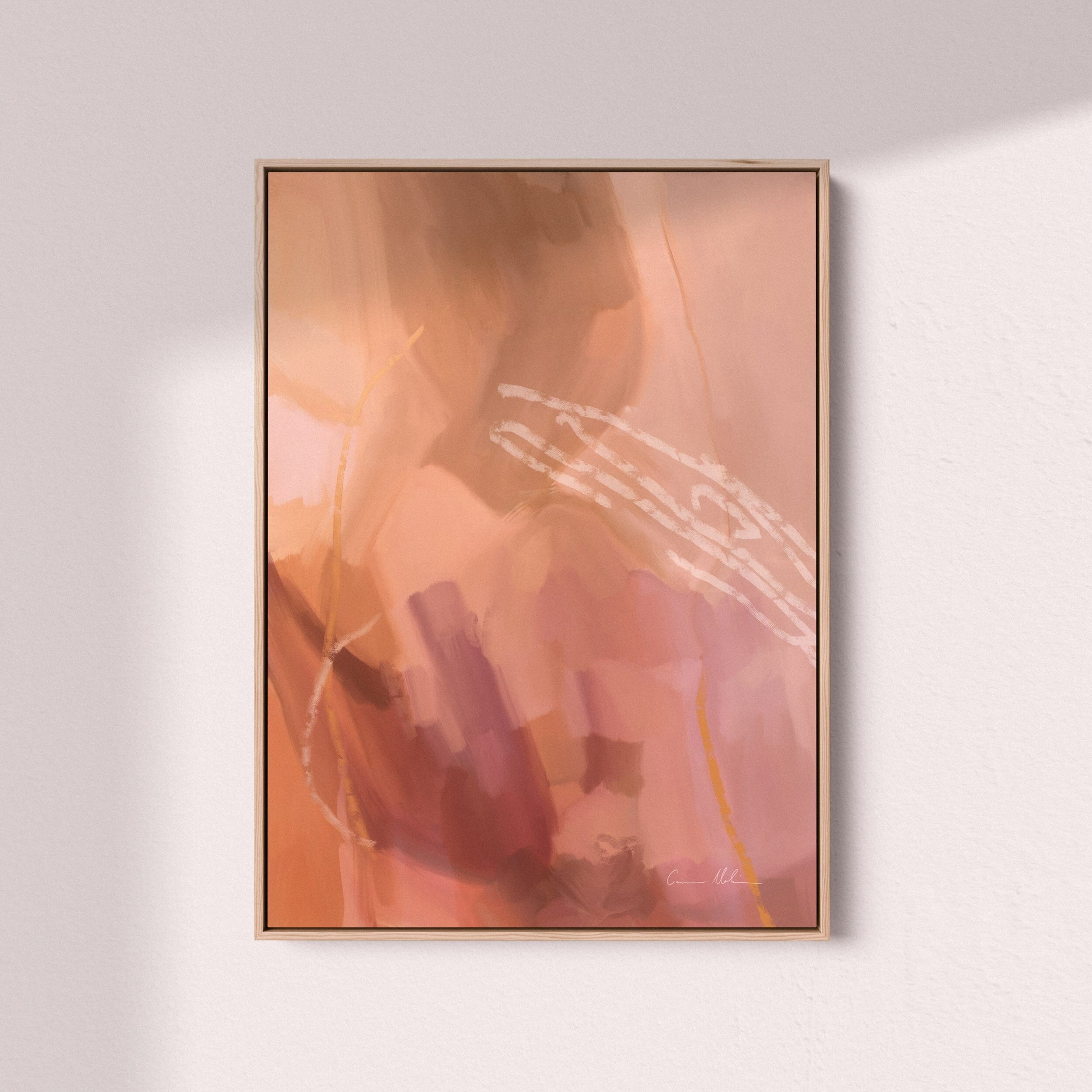 "Gold Coast" on Canvas - Portrait II Canvas Wall Art Corinne Melanie Art Professionally Framed - Oak 24x32in / 60x80cm 