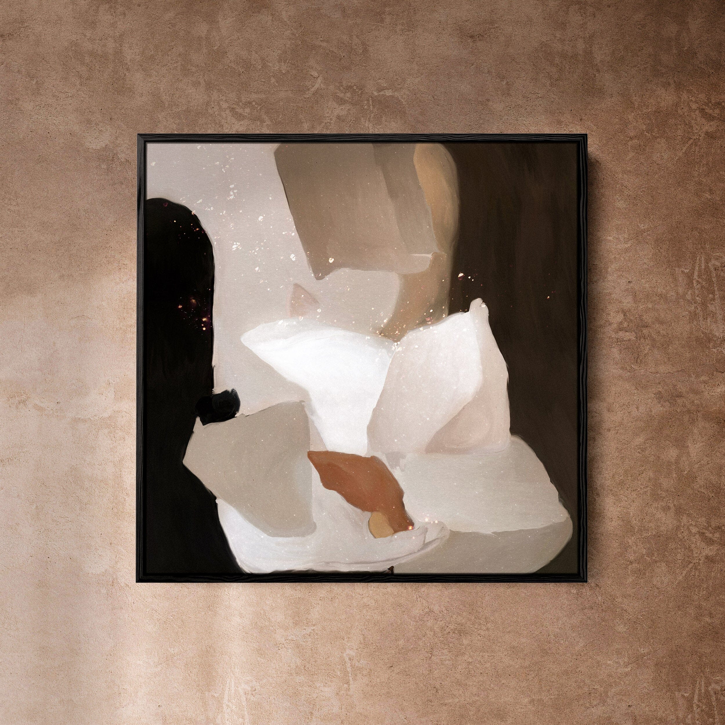 "Mons Vita III" on Canvas Canvas Wall Art Corinne Melanie Professionally Framed - Black 20x20in / 50x50in 