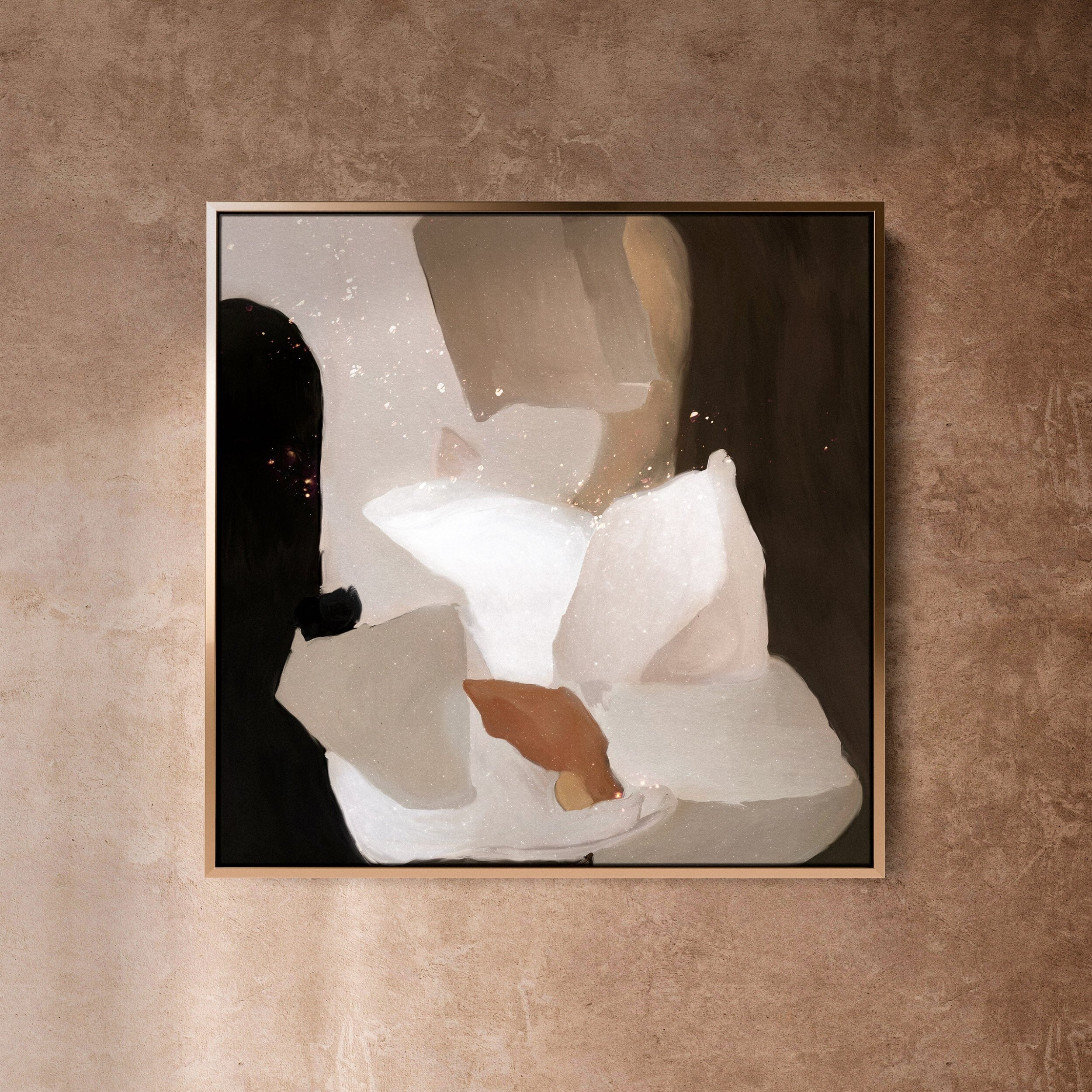 "Mons Vita III" on Canvas Canvas Wall Art Corinne Melanie Professionally Framed - Gold 20x20in / 50x50in 