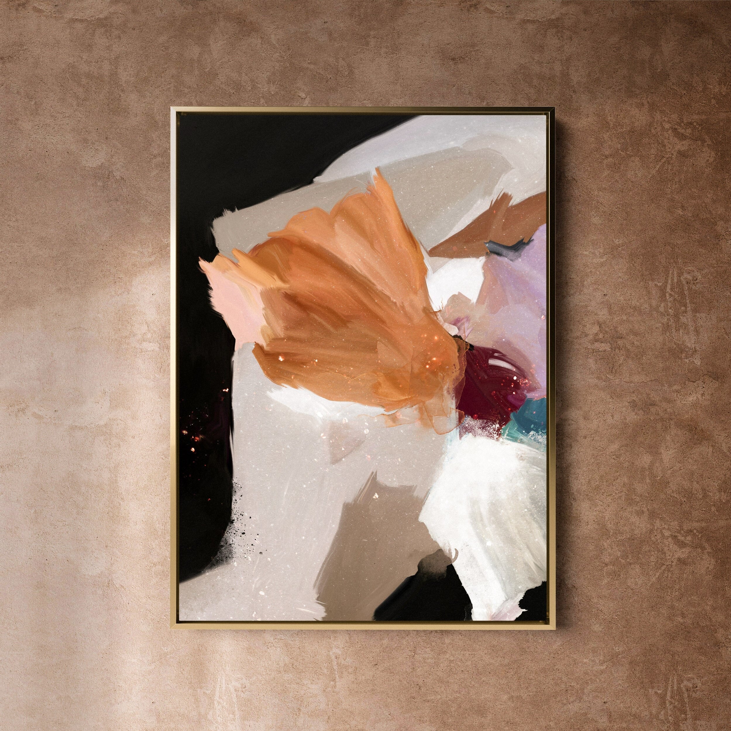 "Mons Vita VII" on Canvas - Portrait Canvas Wall Art Corinne Melanie Art Professionally Framed - Gold 24x32in / 60x80cm 