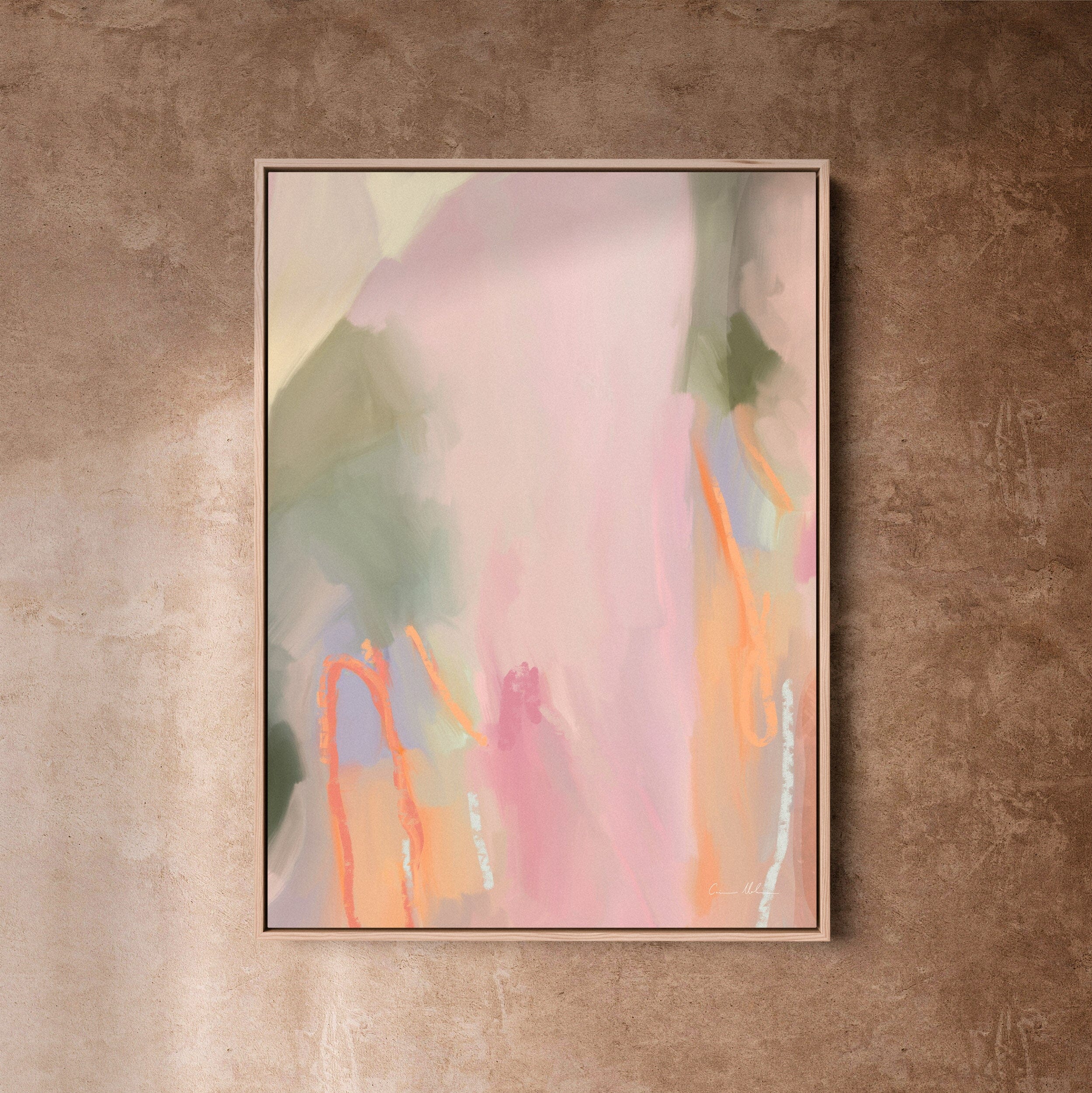 "Munich" on Canvas - Portrait I Canvas Wall Art Corinne Melanie Art Professionally Framed - Oak 24x32in / 60x80cm 