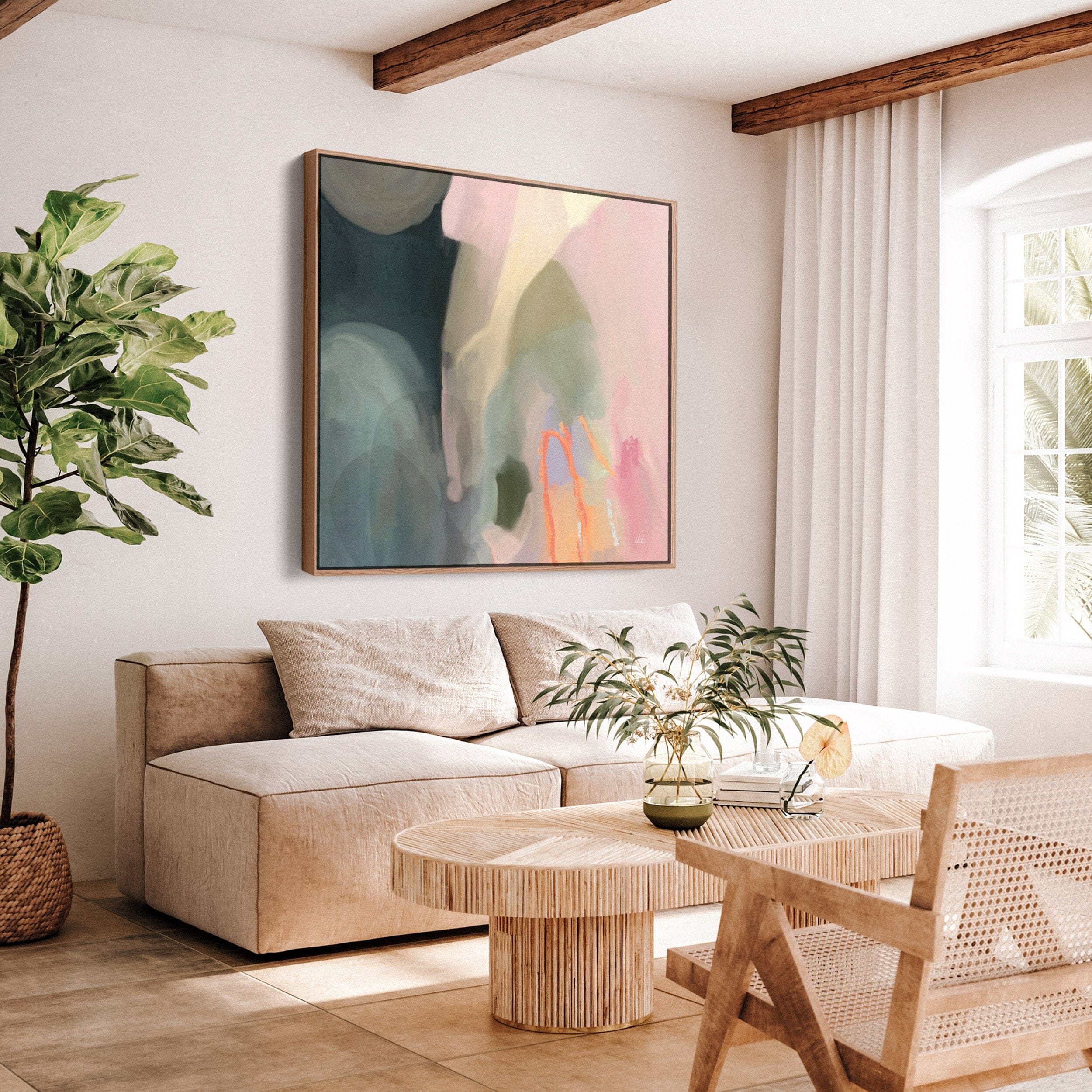 "Munich" on Canvas - Square II Canvas Wall Art Corinne Melanie 