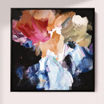 "Nighflower IV" on Canvas Canvas Wall Art Corinne Melanie Professionally Framed - Black 20x20in / 50x50cm 