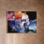 "Nightflower I" on Canvas - Landscape Canvas Wall Art Corinne Melanie Professionally Framed - Oak S: 32x24in / 80x60cm 