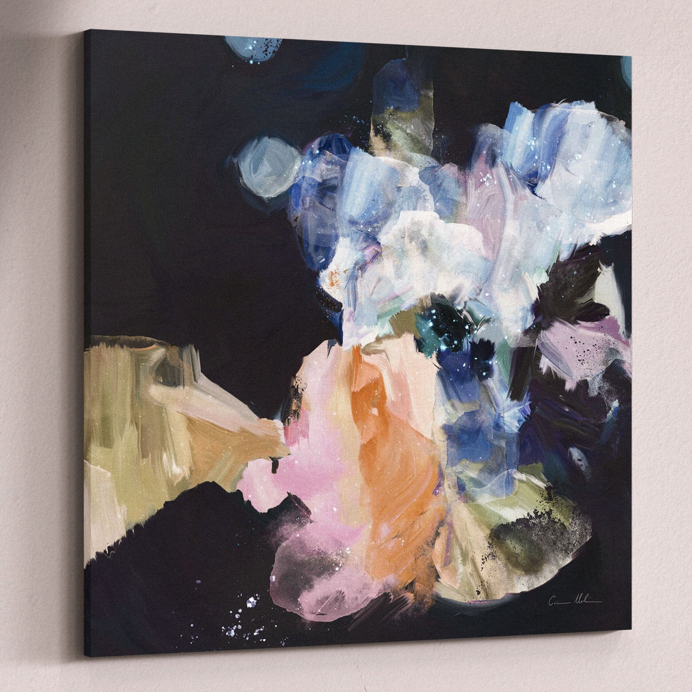 "Nightflower VI" on Canvas Canvas Wall Art Corinne Melanie Stretched Ready to Hang Canvas 20x20in / 50x50cm 