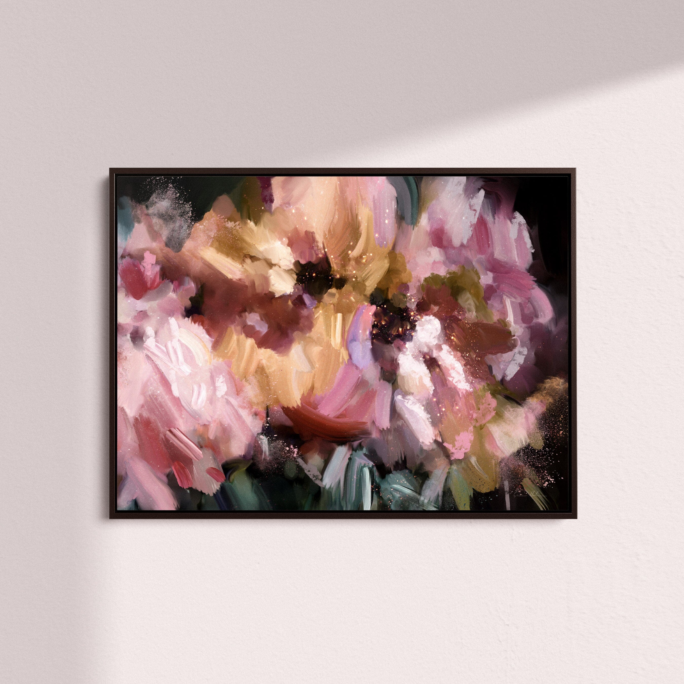 "Nusa Dua III"on Canvas - Landscape Canvas Wall Art Corinne Melanie Professionally Framed - Black S: 32x24in / 80x60cm 