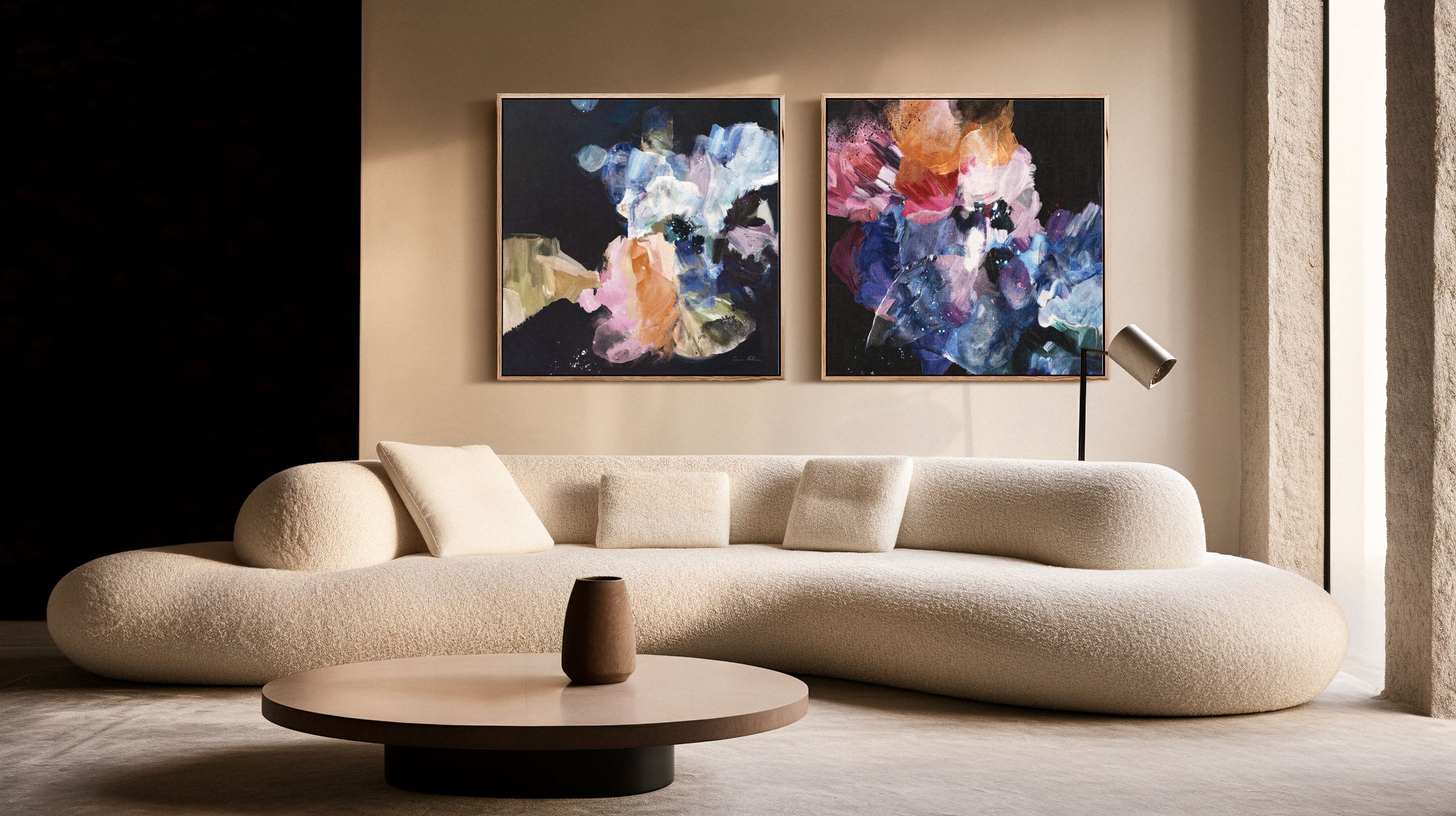 "Nightflower I & VI" Set of 2 on Canvas