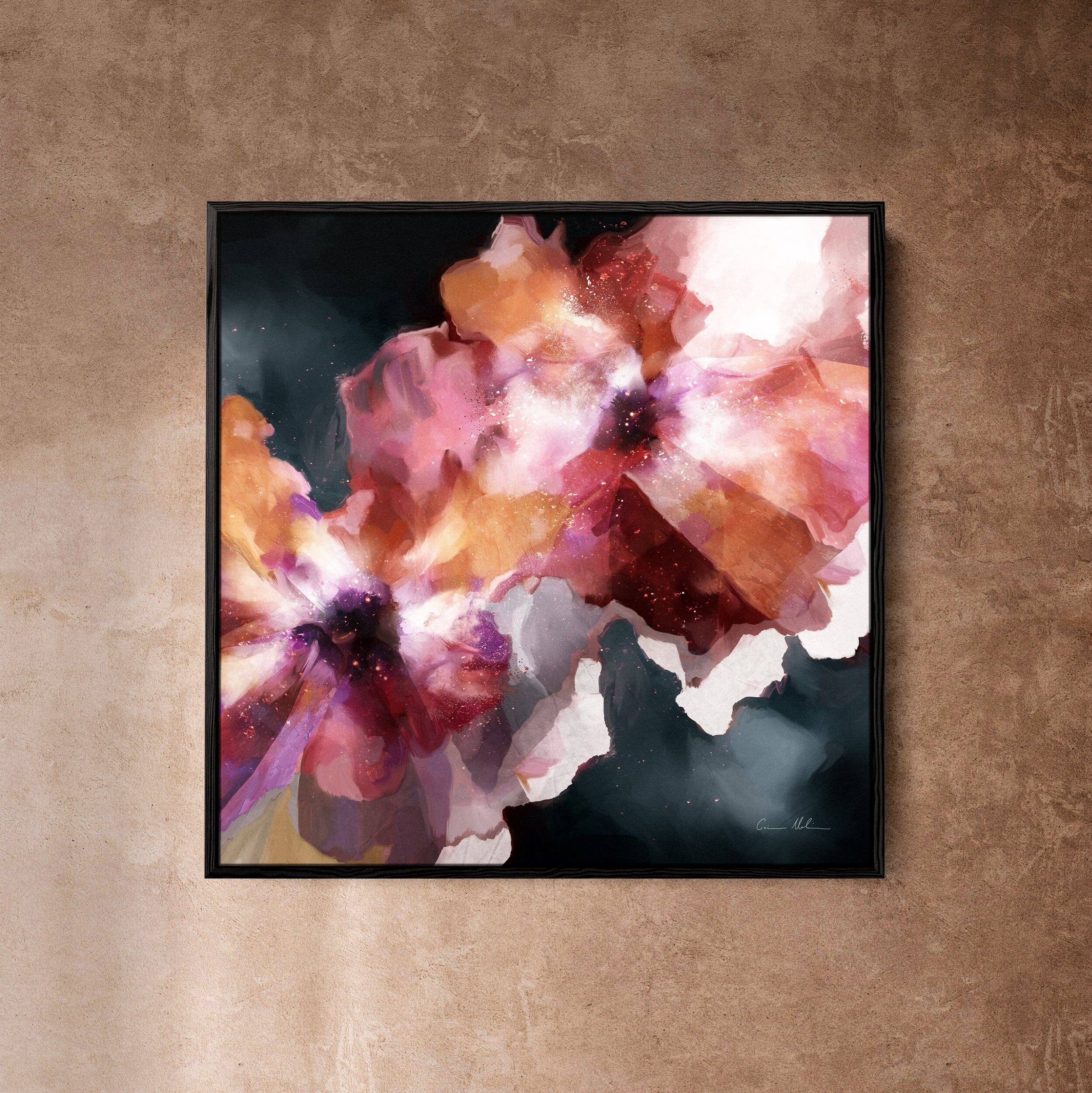 "Paris No. 4" on Canvas - Limited Edition Canvas Wall Art Corinne Melanie Professionally Framed - Black 20x20in / 50x50cm 